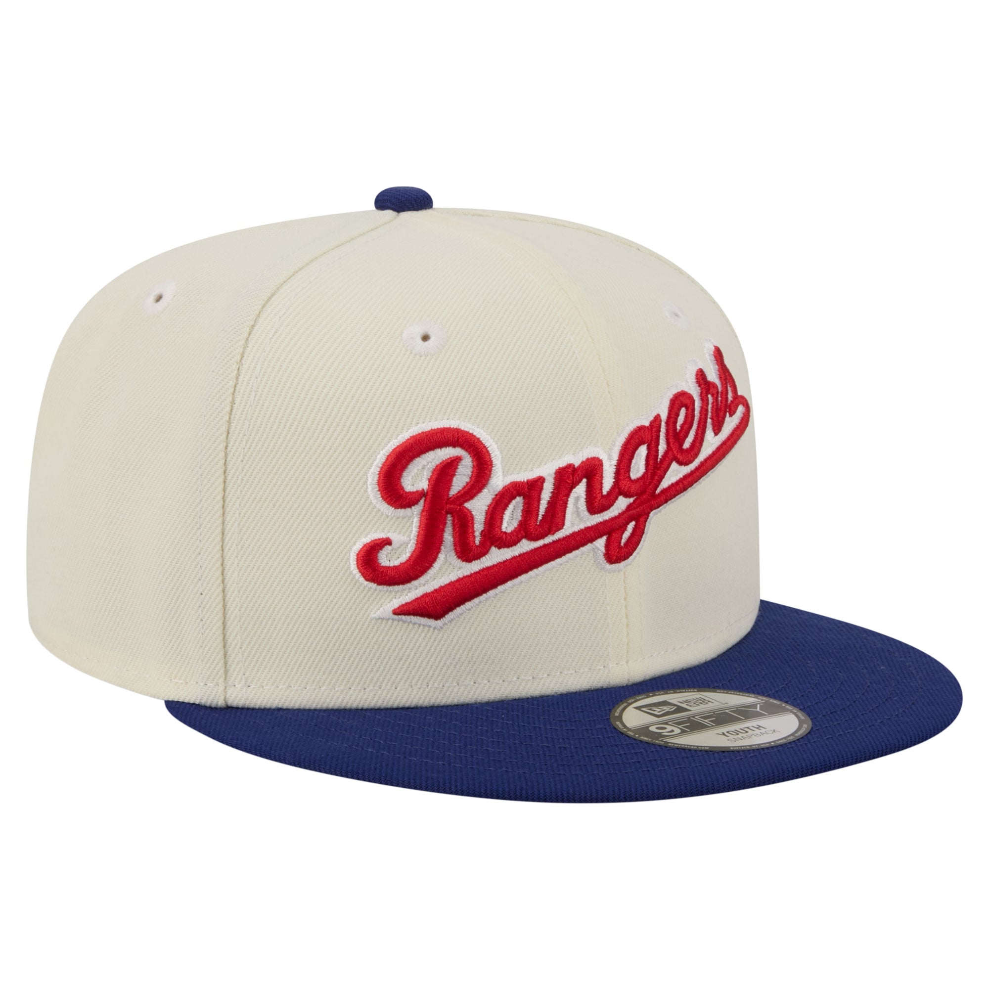 Casquette snapback New Era blanche Texas Rangers bicolore pour jeunes 9FIFTY