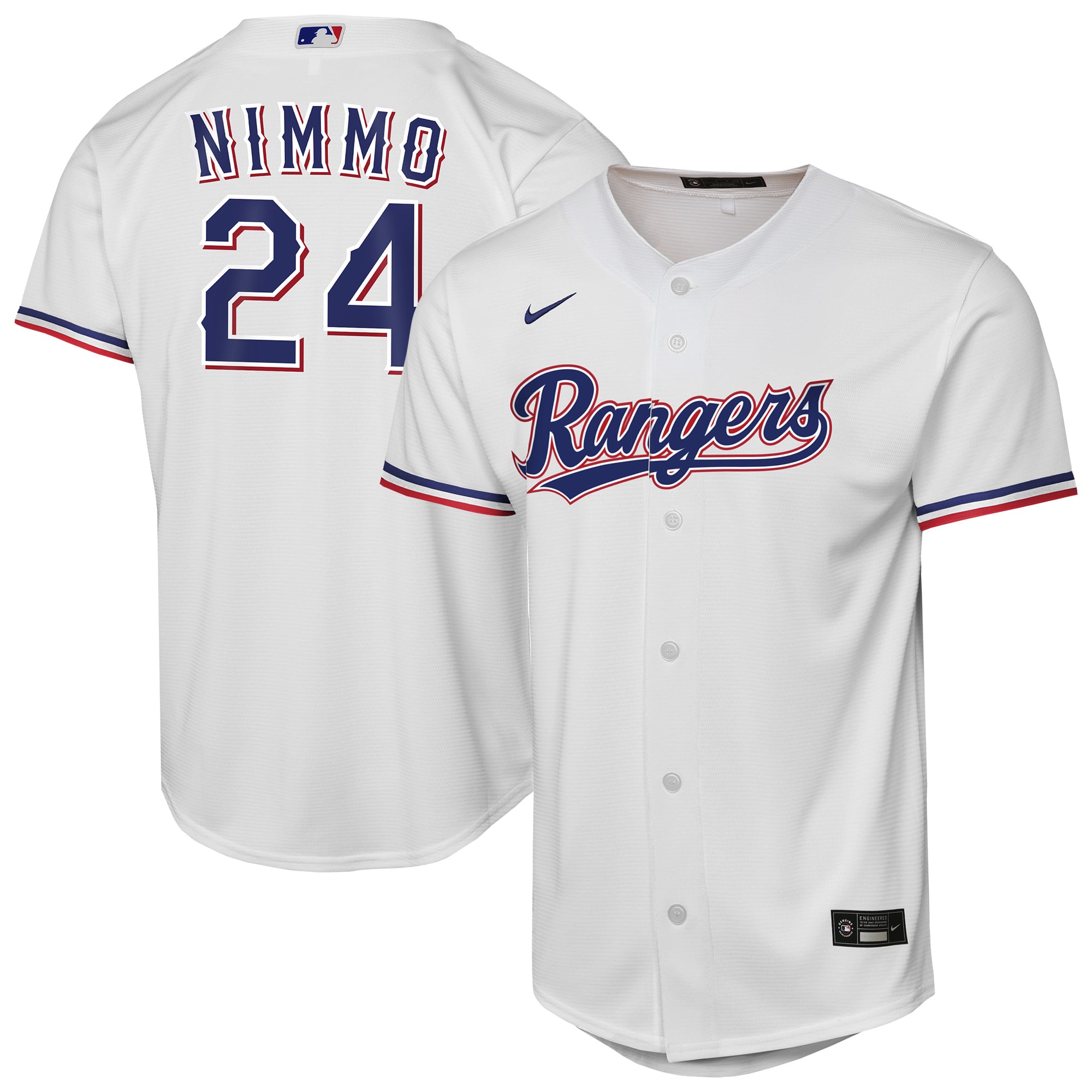 Youth Nike Brandon Nimmo White Texas Rangers Home Replica Jersey