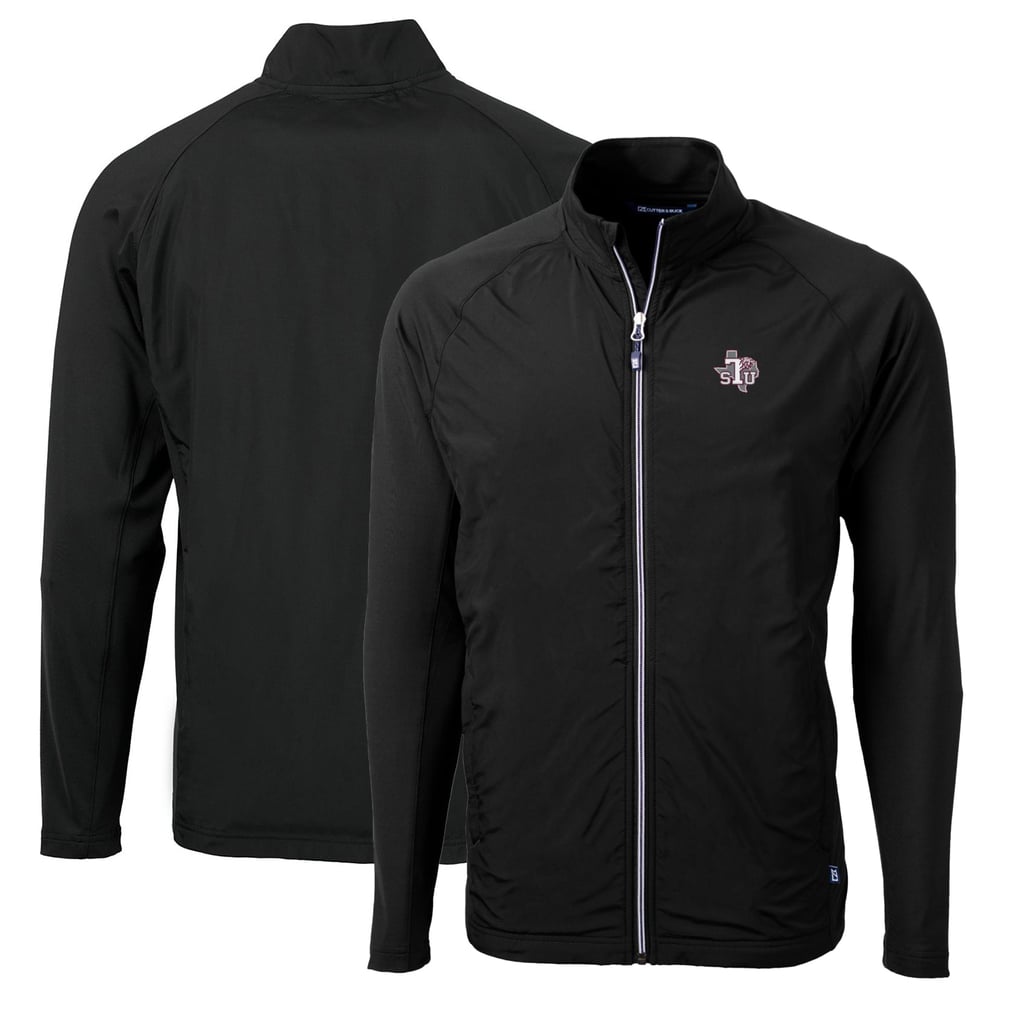 Texas Southern Tigers Cutter & Buck Big & Tall Adapt Eco Knit Hybrid Recycled Full-Zip Jacket - Black