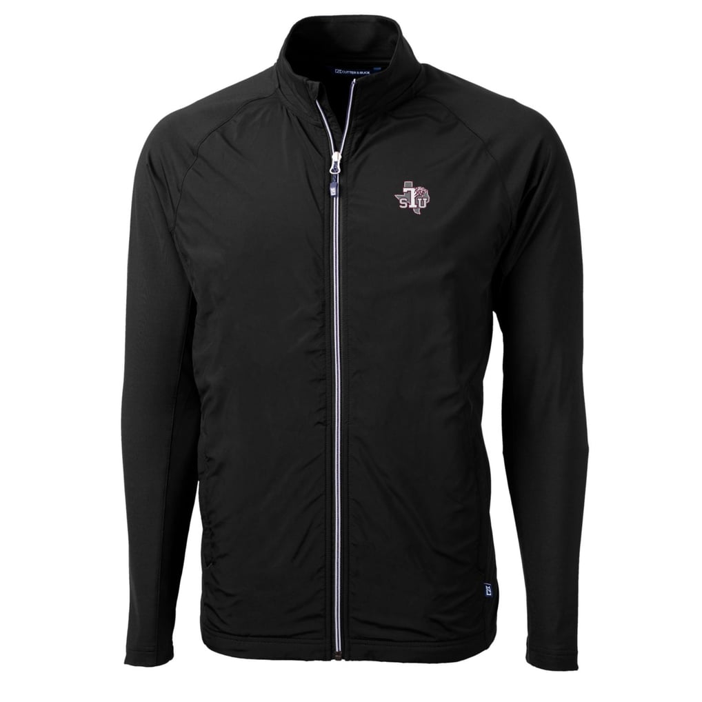 Texas Southern Tigers Cutter & Buck Big & Tall Adapt Eco Knit Hybrid Recycled Full-Zip Jacket - Black