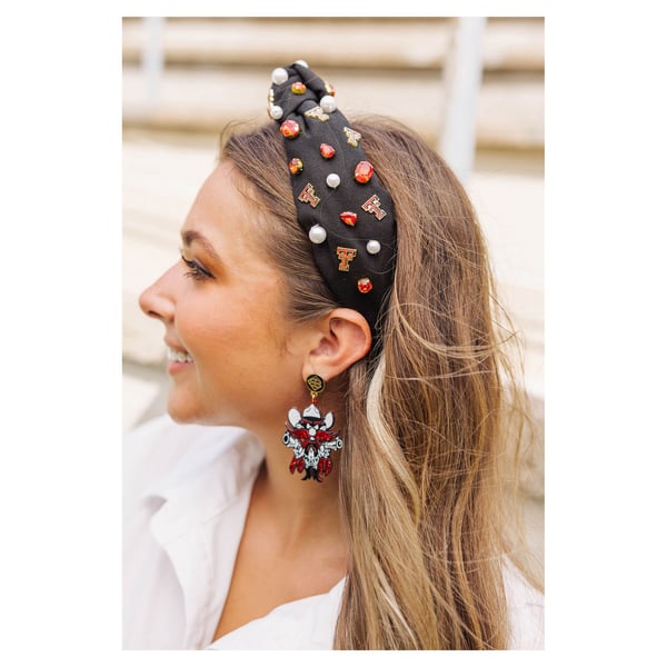 Custom Order Texas Tech Red Raiders Sequin Headband Texas Tech University Accessories, Unique Texas Tech Red  main image 4
