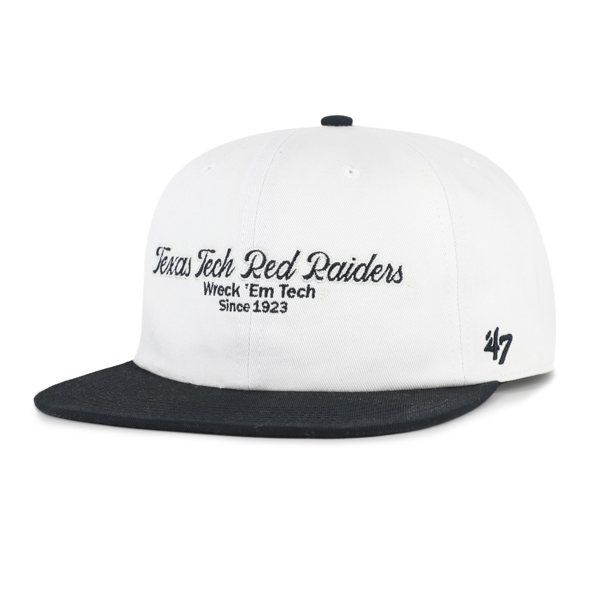 Men's '47 White/Red Texas Tech Red Raiders Script Stack Relaxed Captain Adjustable Hat