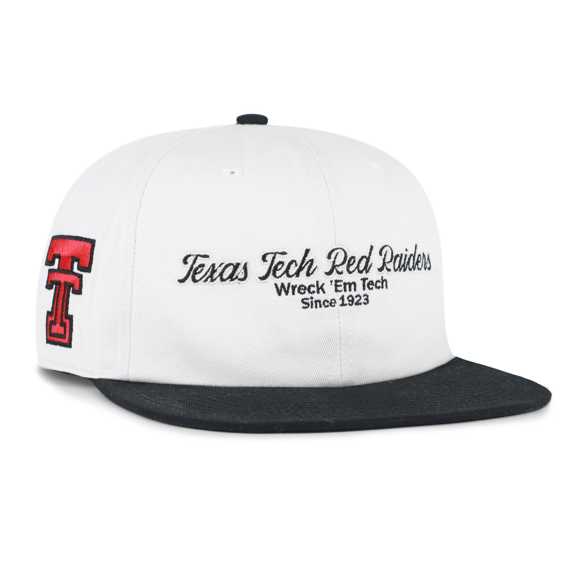 Men's '47 White/Red Texas Tech Red Raiders Script Stack Relaxed Captain Adjustable Hat