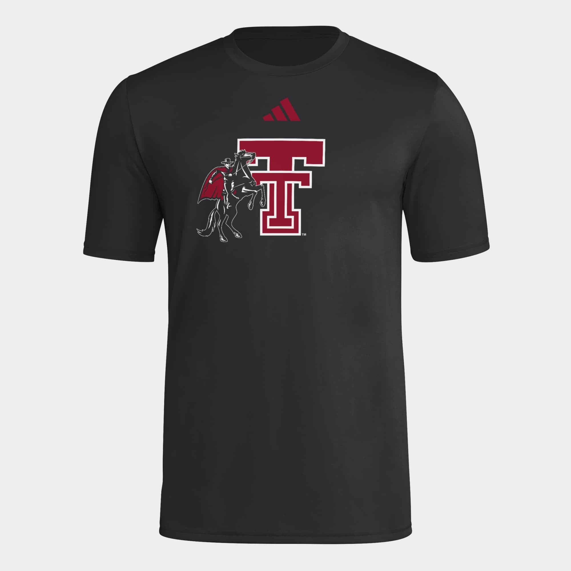 Men's adidas Black Texas Tech Red Raiders 2026 Locker Logo Pre-Game T-Shirt