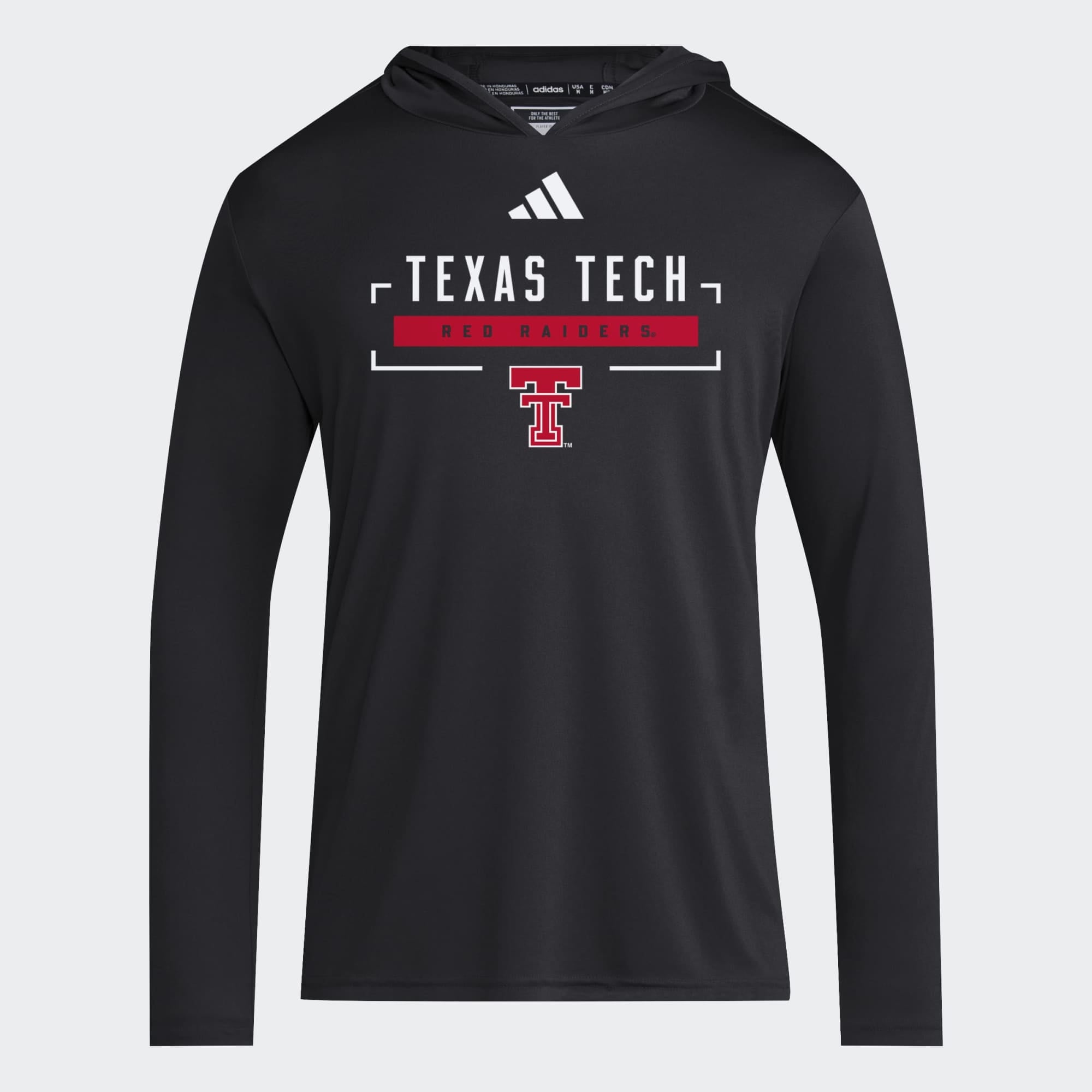 Men's adidas Red Texas Tech Raiders D4T Long Sleeve Hooded T-Shirt