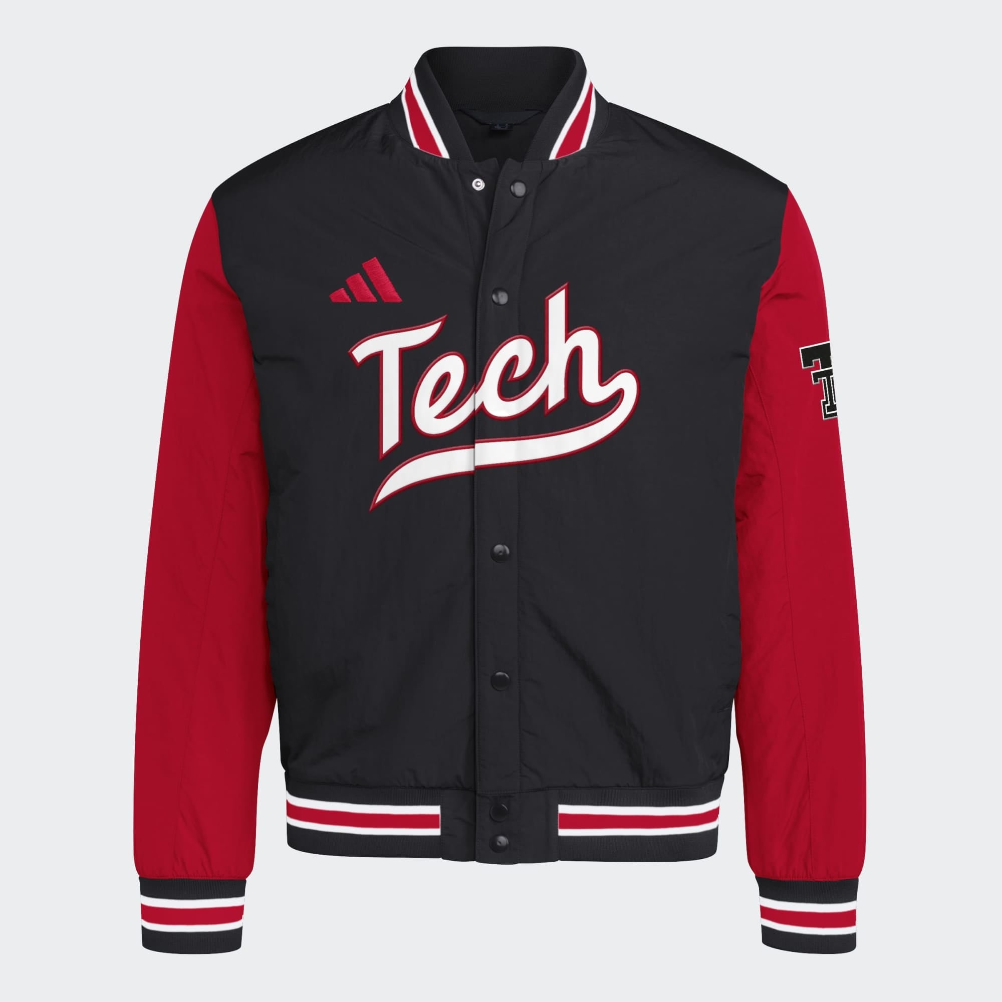 Veste satinée adidas Texas Tech Red Raiders Dugout Collection pour homme, noire