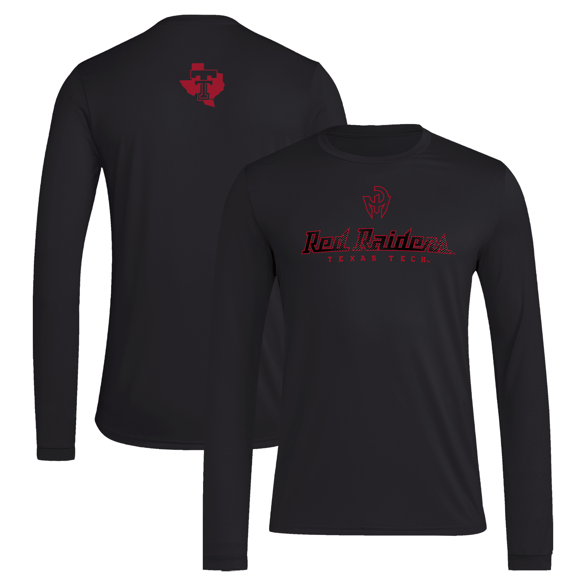 Men's adidas Black Texas Tech Red Raiders Let's Ride Pregame Long Sleeve T-Shirt