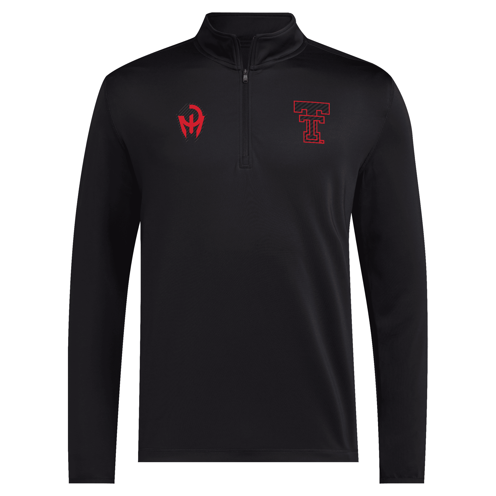 Men's adidas Black Texas Tech Red Raiders Let's Ride Quarter-Zip Top
