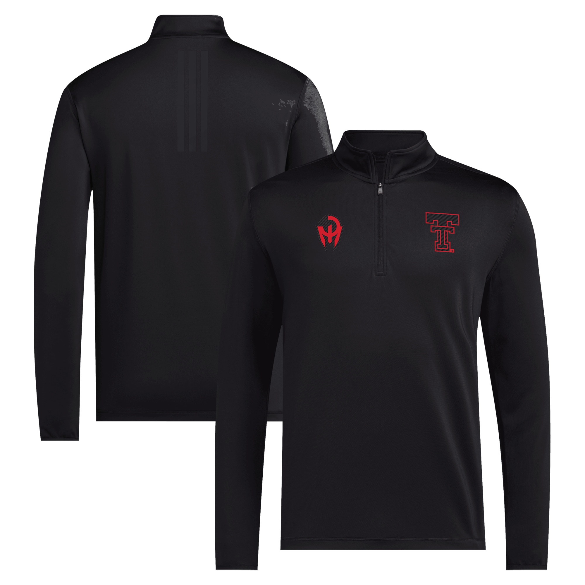 Men's adidas Black Texas Tech Red Raiders Let's Ride Quarter-Zip Top