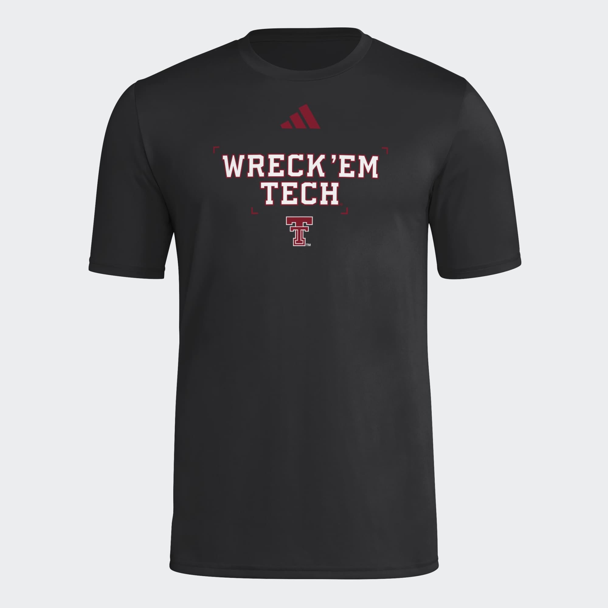 Men's adidas Black Texas Tech Red Raiders Locker Slogan Football Pre-Game T-Shirt