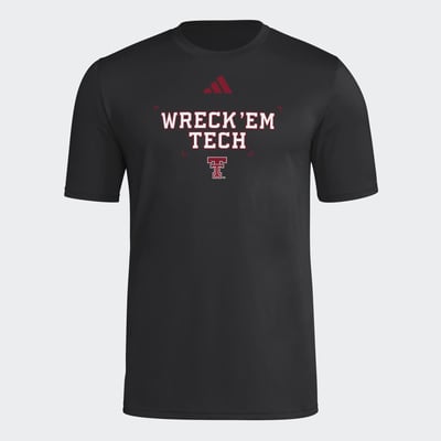  Texas Tech Red Raiders adidas Locker Slogan Football Pre-Game T-Shirt - Black