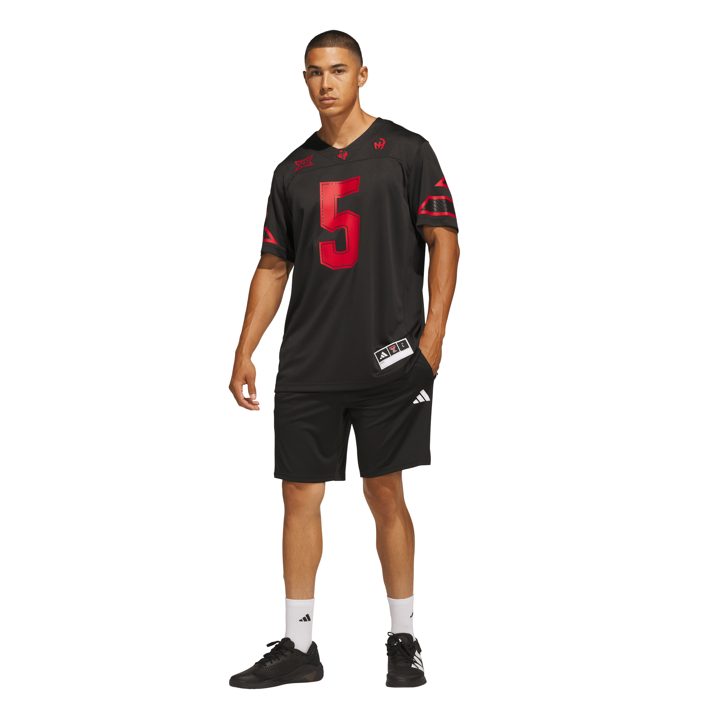 Men's adidas Patrick Mahomes Black Texas Tech Red Raiders Let's Ride Premier Jersey
