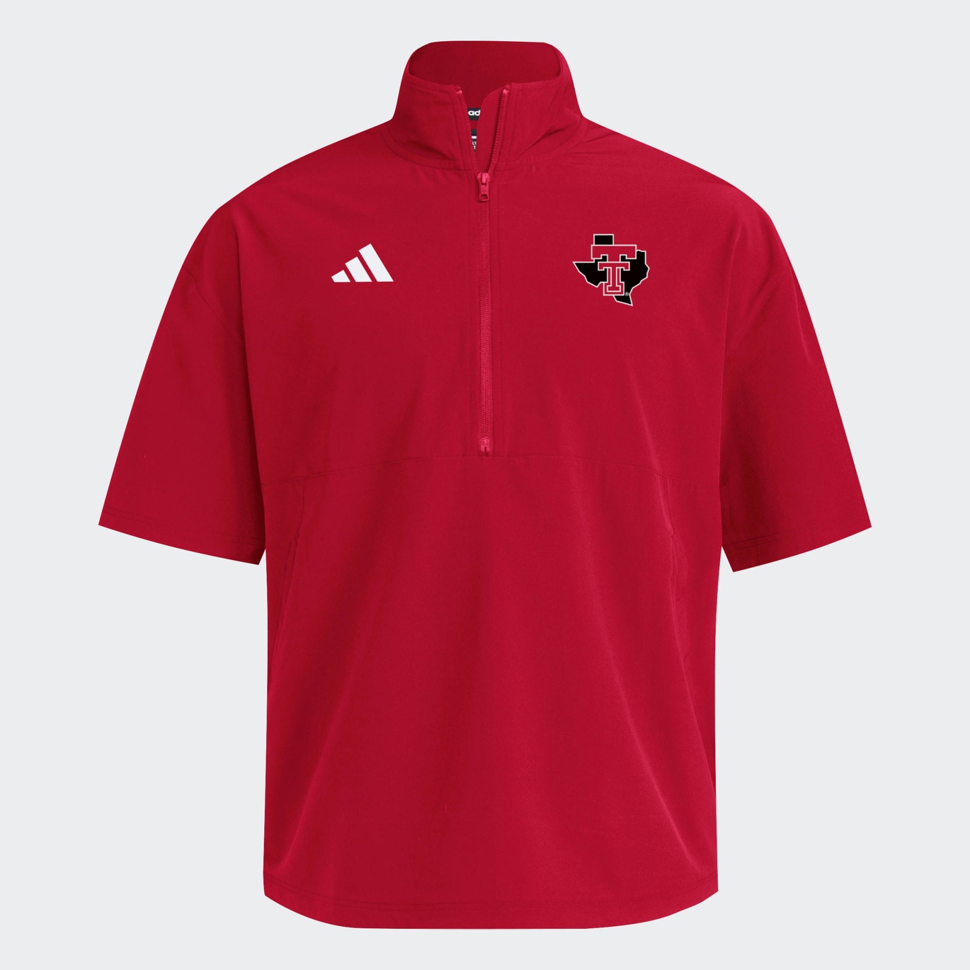 Men's adidas  Red Texas Tech Raiders 2026 Sideline Woven Quarter-Zip Short Sleeve Jacket