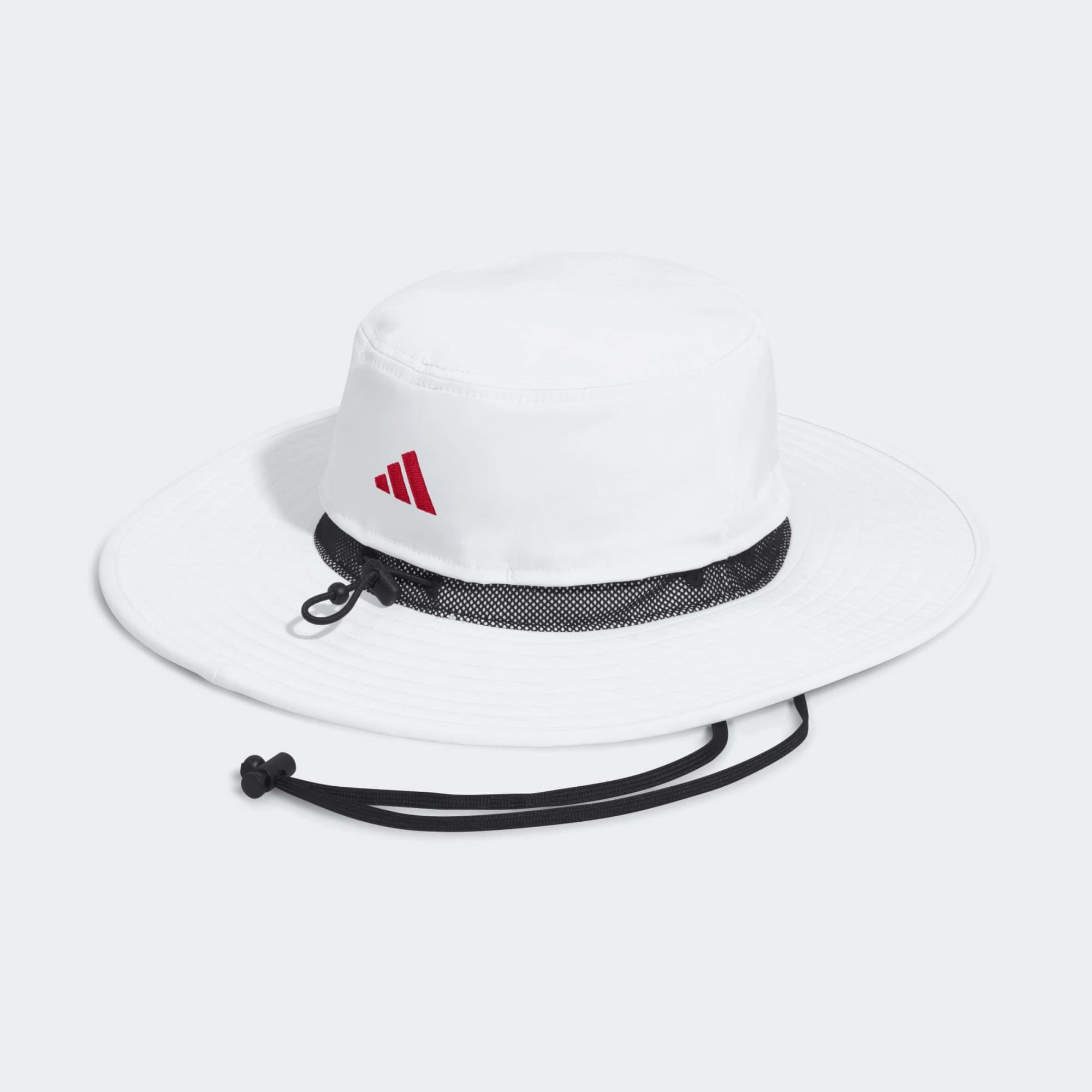 Men's adidas White Texas Tech Red Raiders 2026 Sideline Wide Brim Boonie Bucket Hat