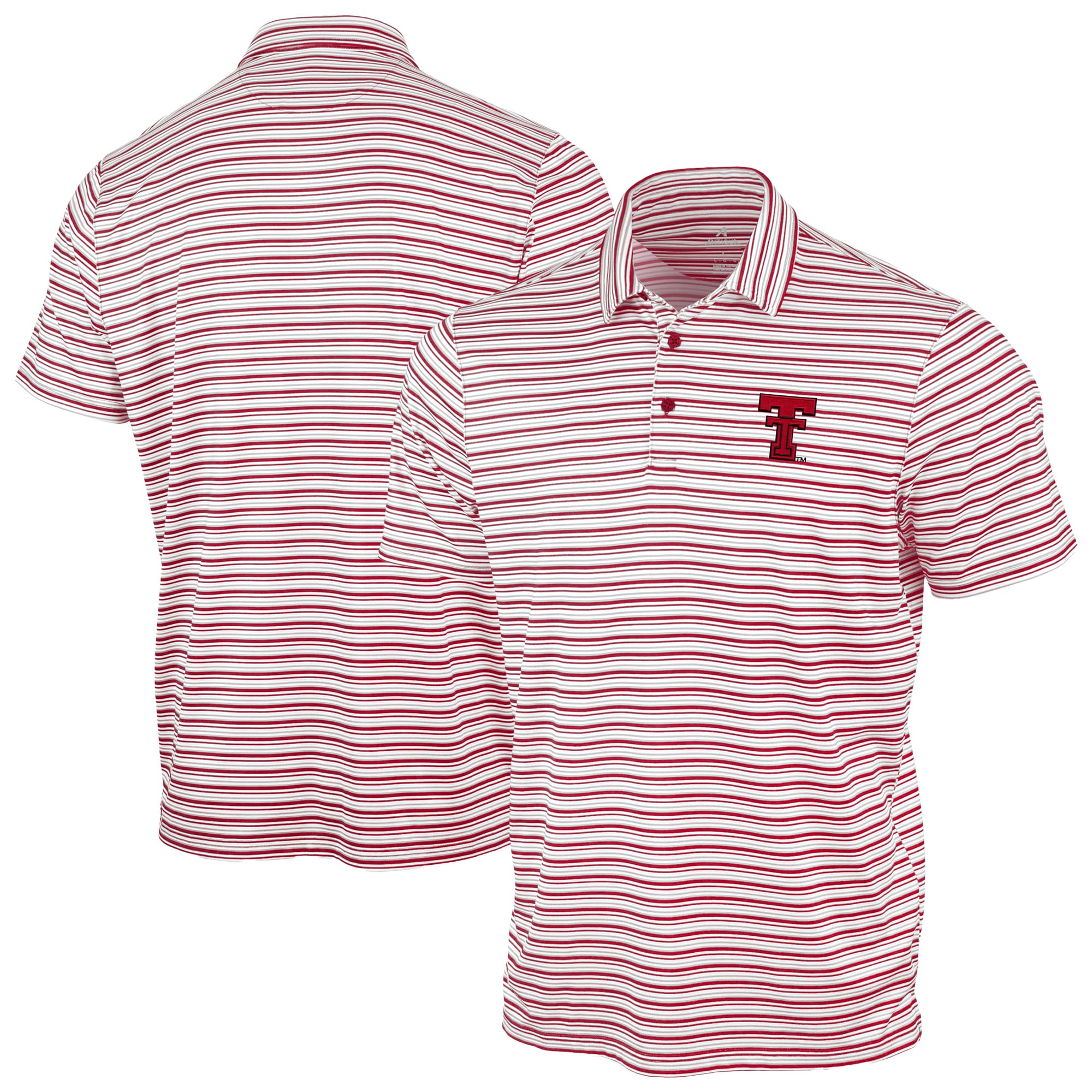 Men's Antigua Red Texas Tech Raiders Space Stripe Polo