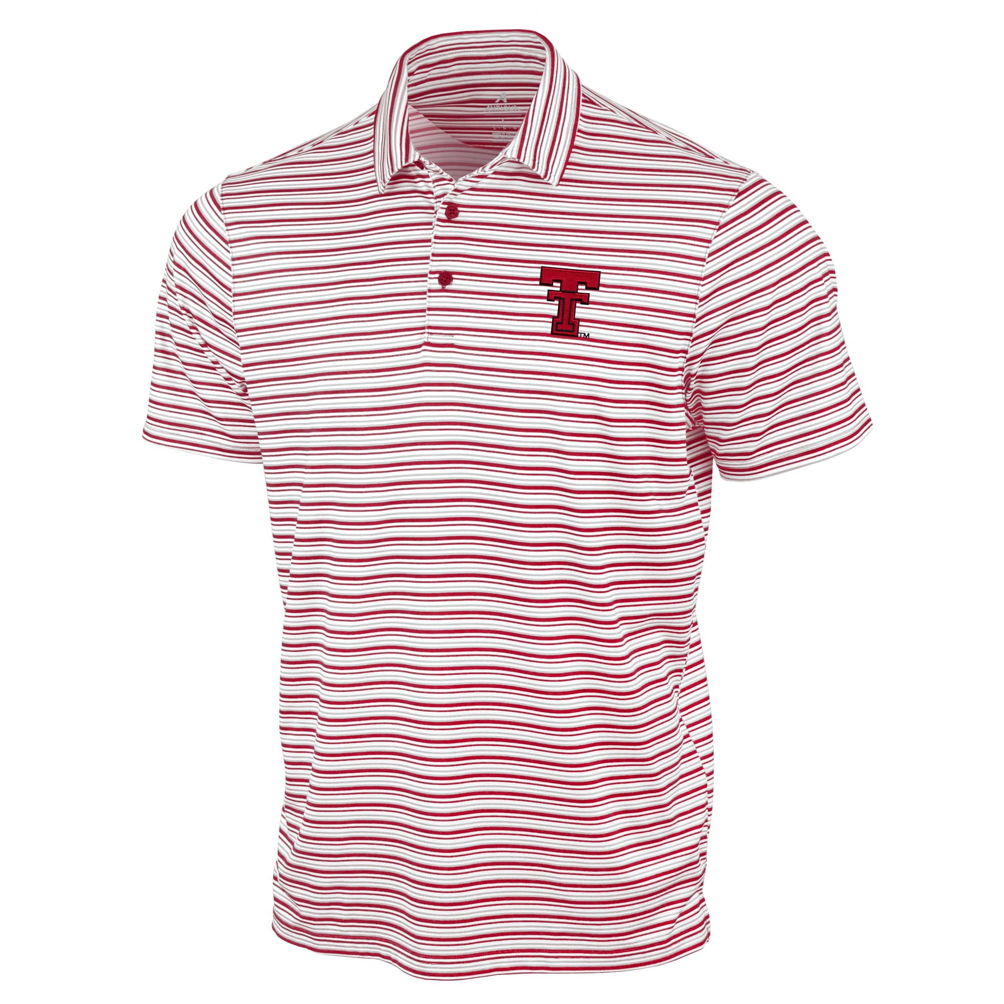 Men's Antigua Red Texas Tech Raiders Space Stripe Polo