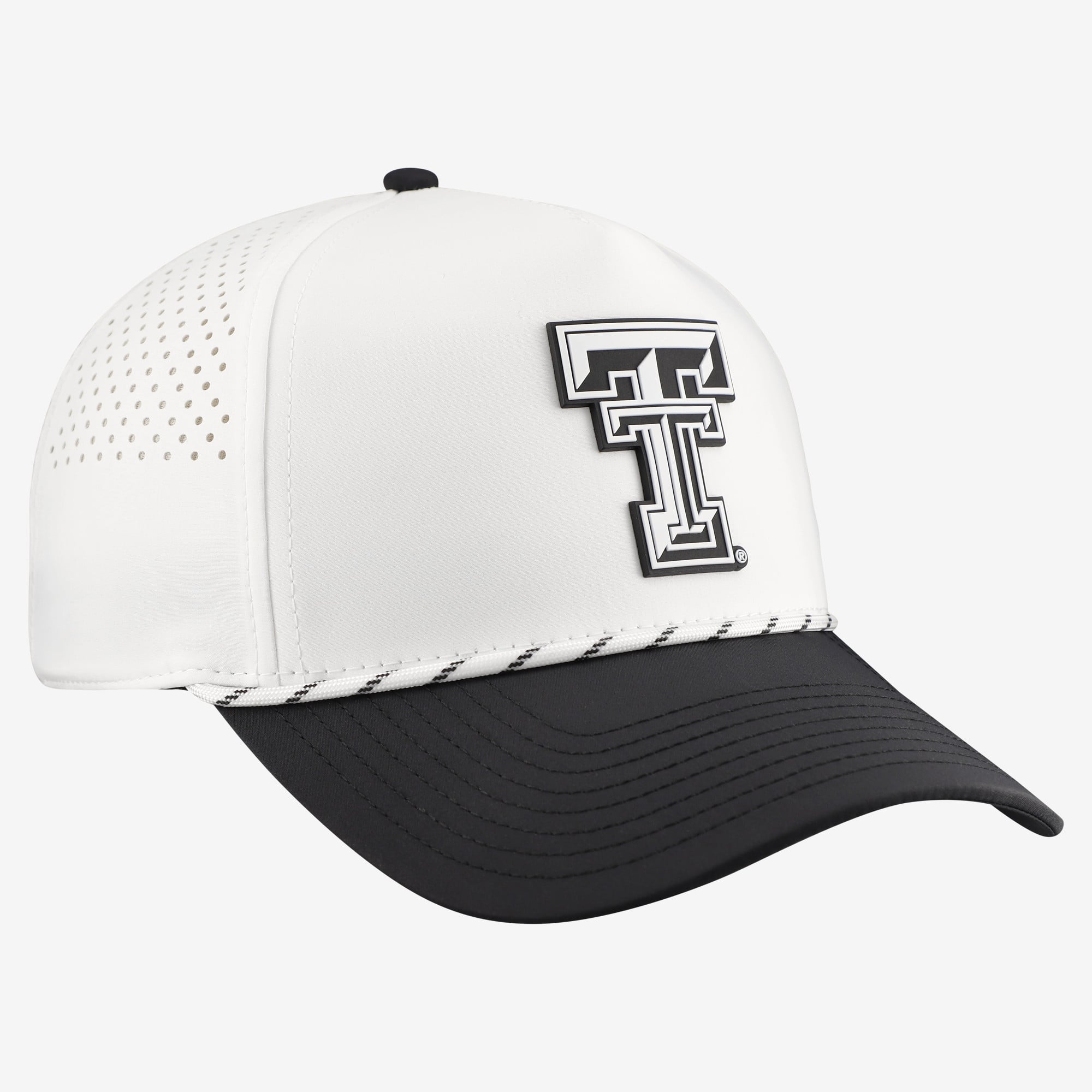 Men's Branded Bills  White/Black Texas Tech Red Raiders Classic Adjustable Rope Hat