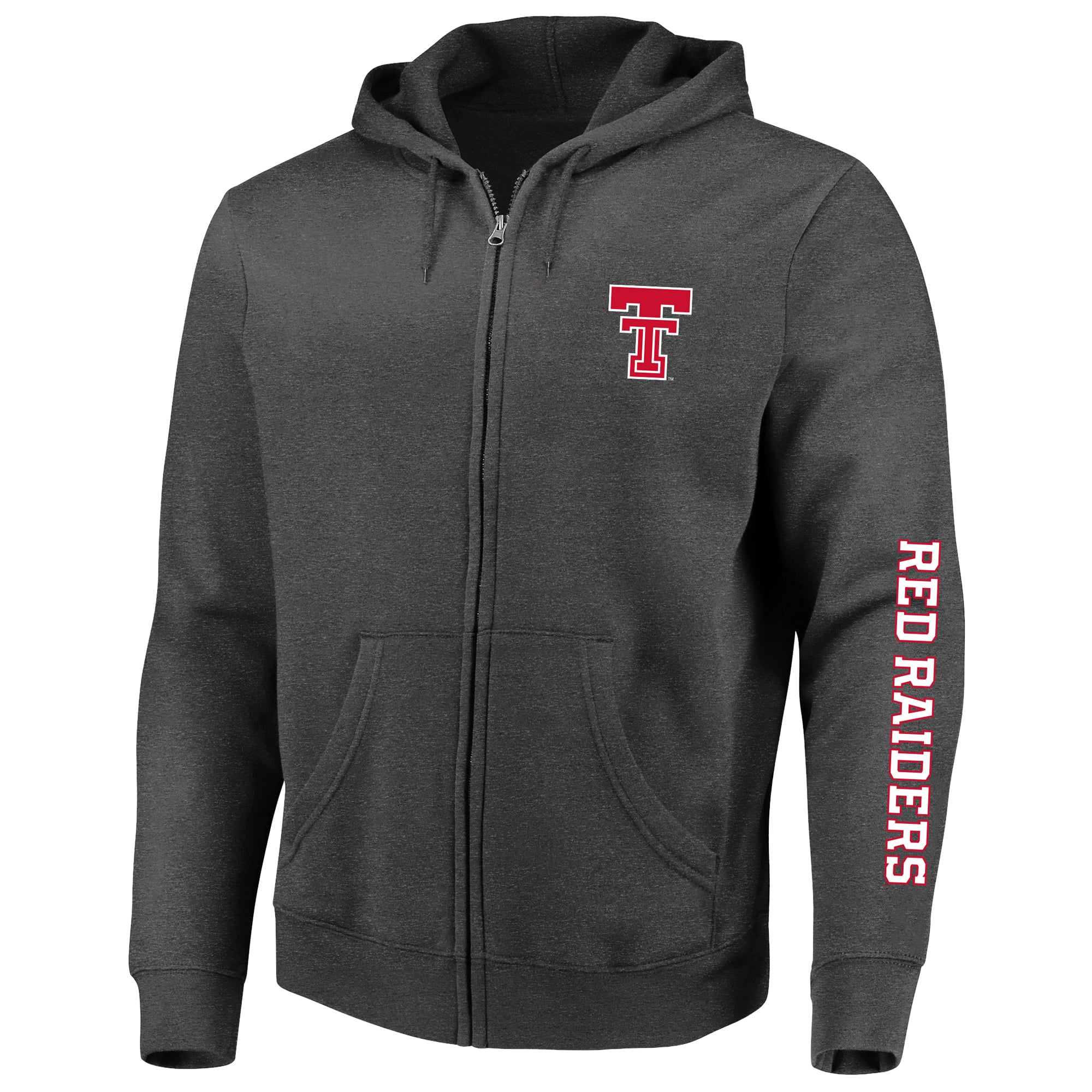 Sweat à capuche zippé Champion Heather Charcoal Texas Tech Red Raiders pour homme, grandes tailles