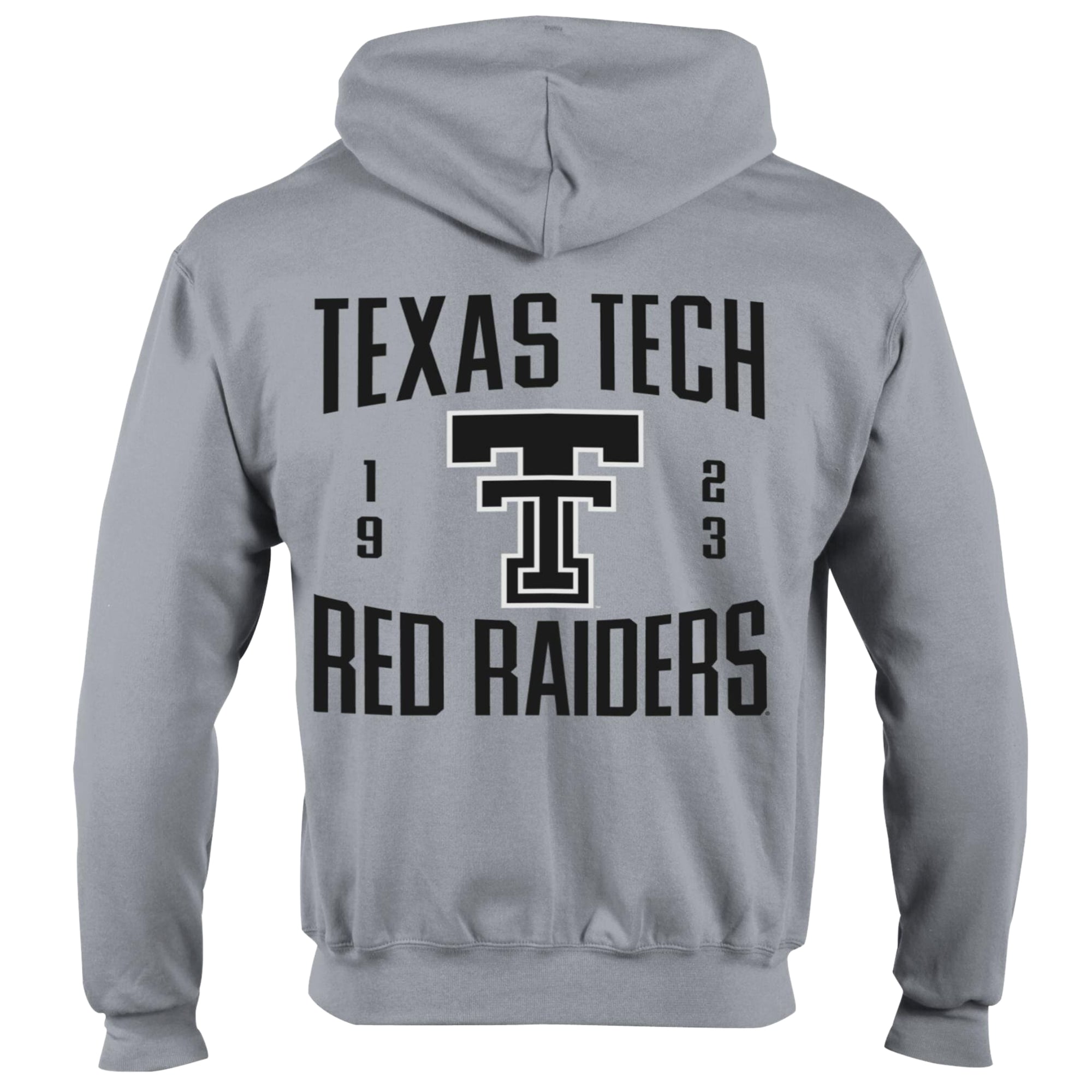 Men's Champion Heather Gray Texas Tech Red Raiders Varsity Powerblend Full-Zip Fleece Hoodie