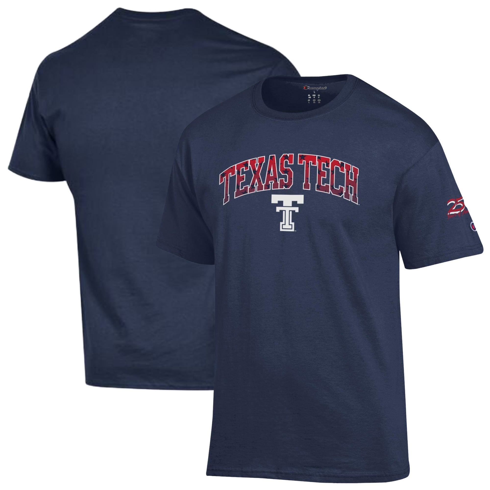 Men's Champion Navy Texas Tech Red Raiders Americana 250th Arch T-Shirt