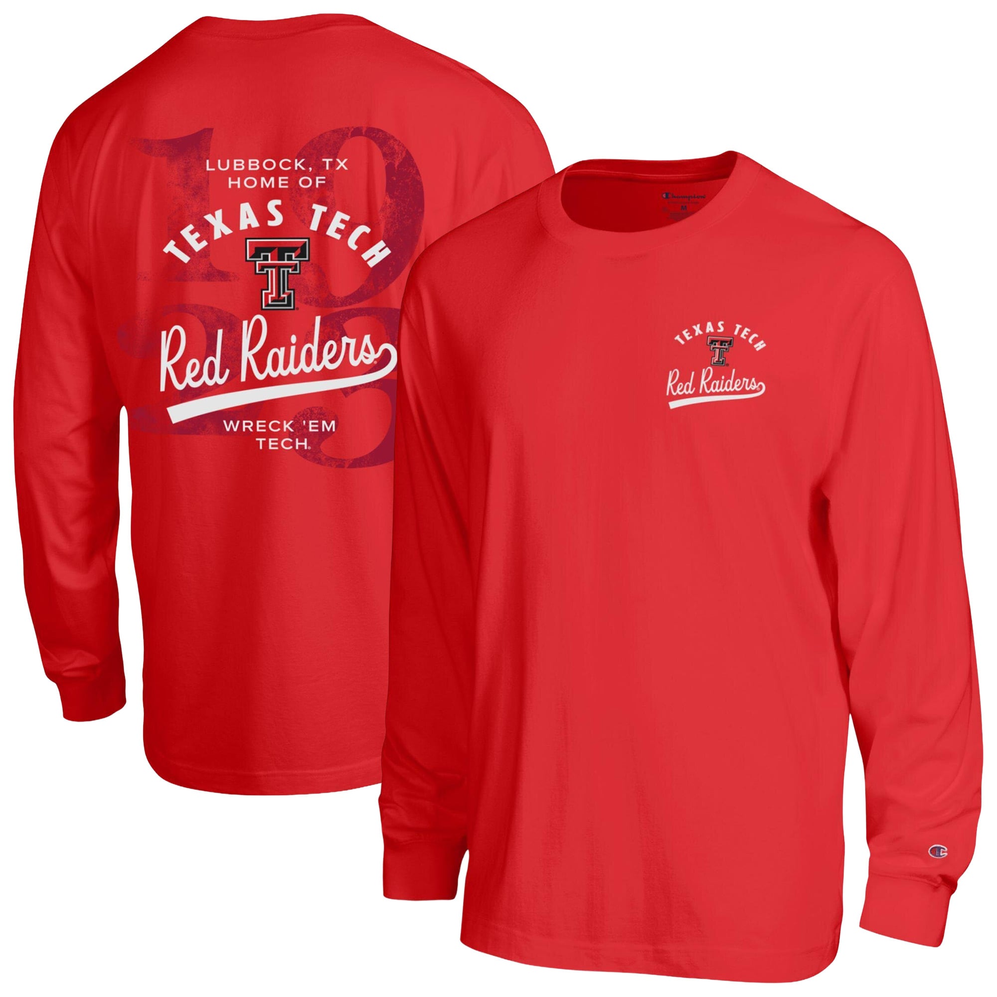 Men's Champion  Red Texas Tech Raiders Laminated All-Star Long Sleeve T-Shirt