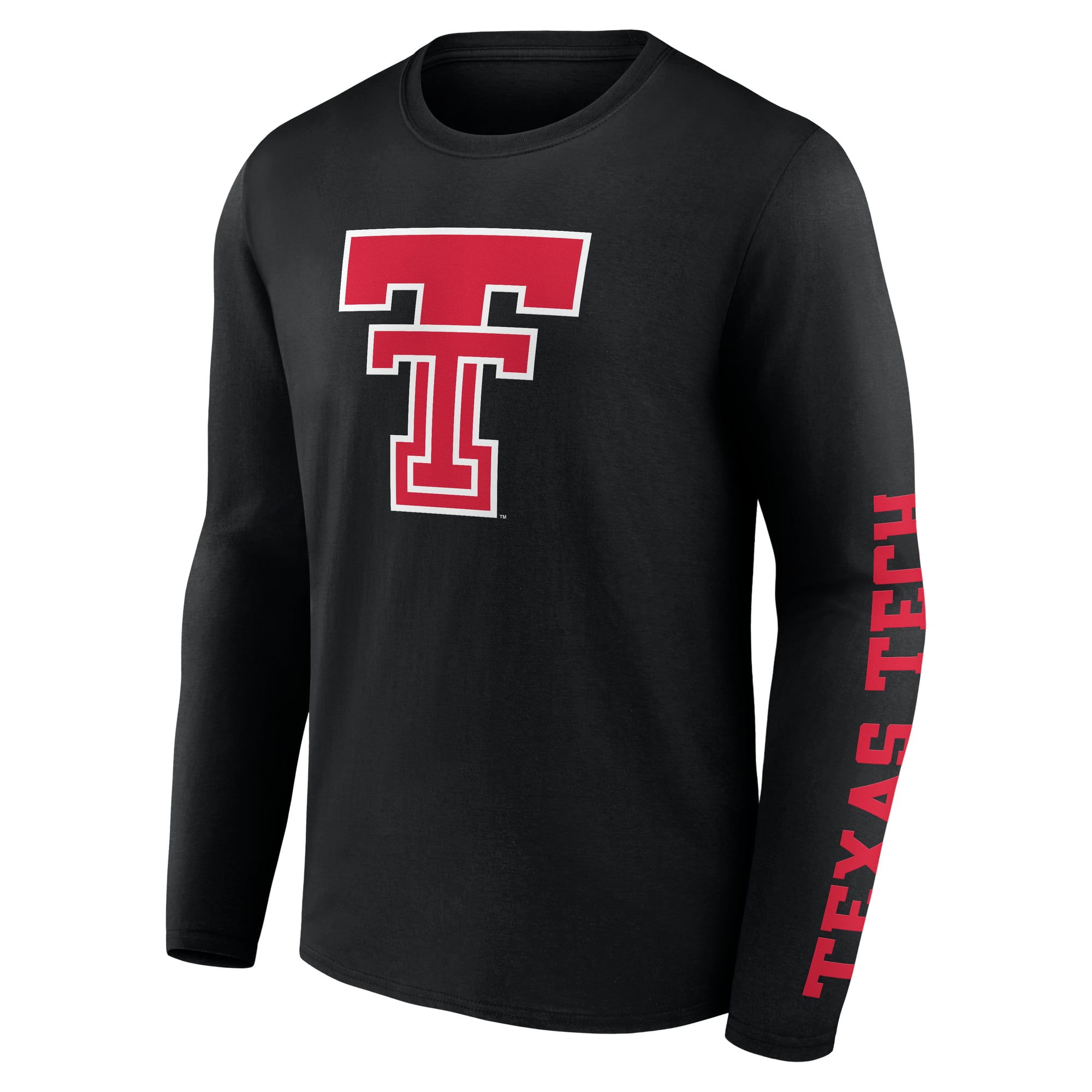 T-shirt à manches longues pour homme, logo athlétique noir, Texas Tech Red Raiders, principal