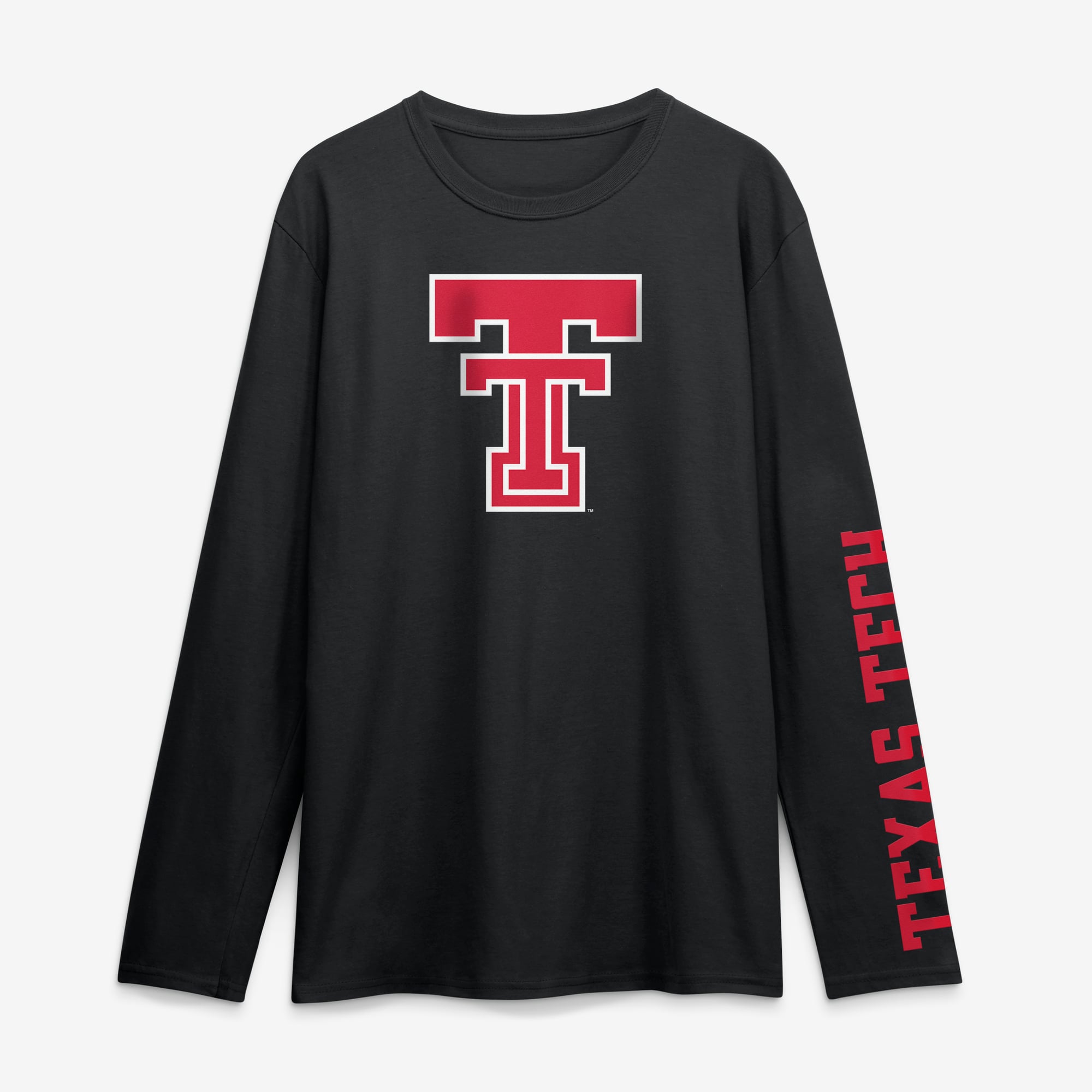 T-shirt à manches longues pour homme, logo athlétique noir, Texas Tech Red Raiders, principal