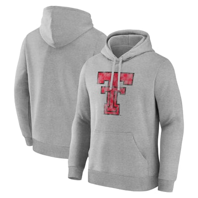  Texas Tech Red Raiders Logo Athletic Primary Logo Fleece Pullover Hoodie - Heather Gray