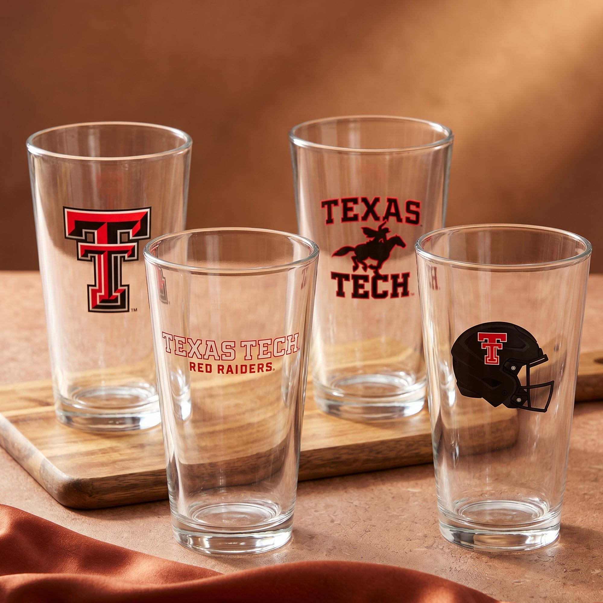 Texas Tech Red Raiders 16oz. Collector Pint Glass Four-Piece Set