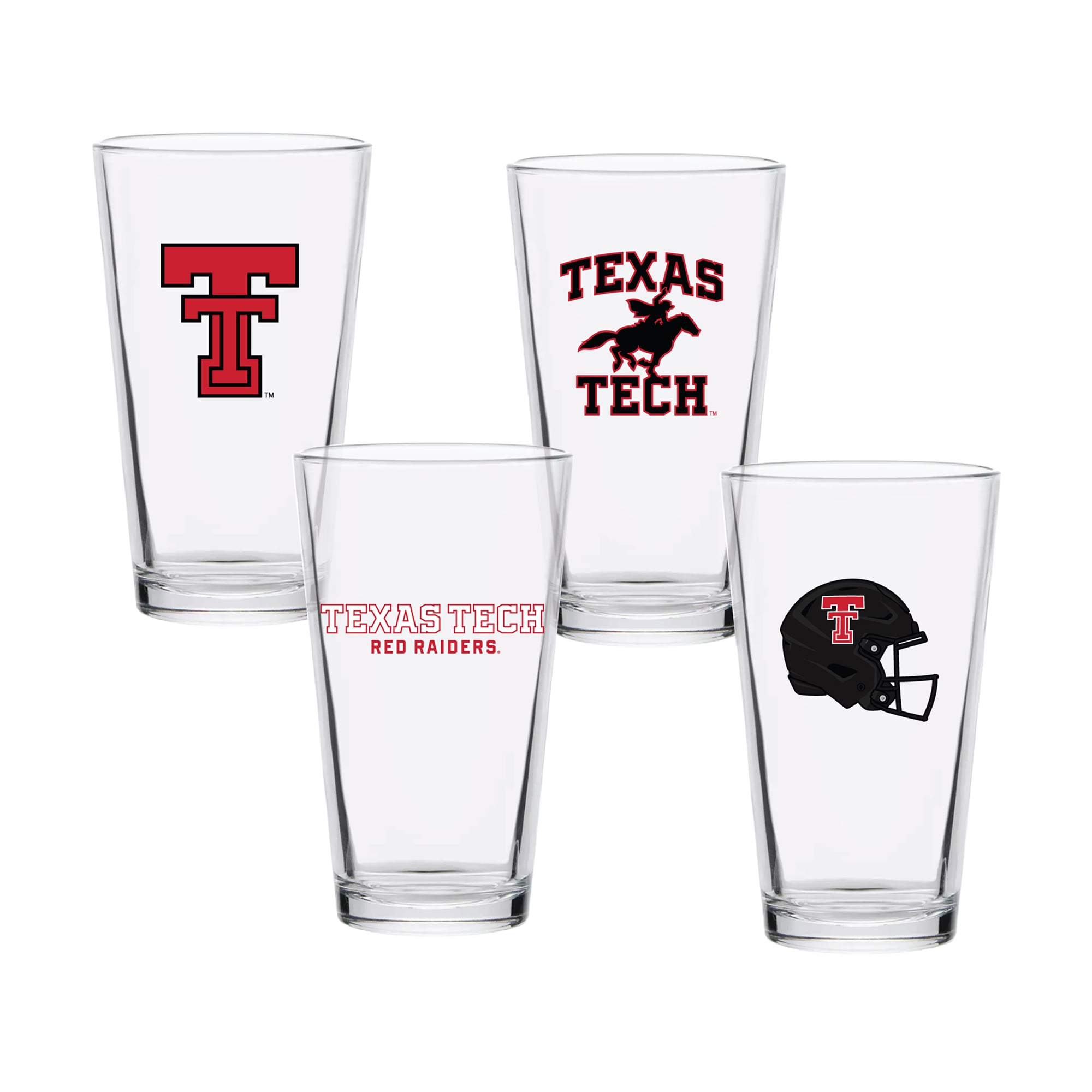 Texas Tech Red Raiders 16oz. Collector Pint Glass Four-Piece Set