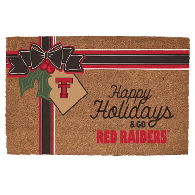 Texas Tech Red Raiders 20" x 30" Holiday Gift Wrap Coir Door Mat
