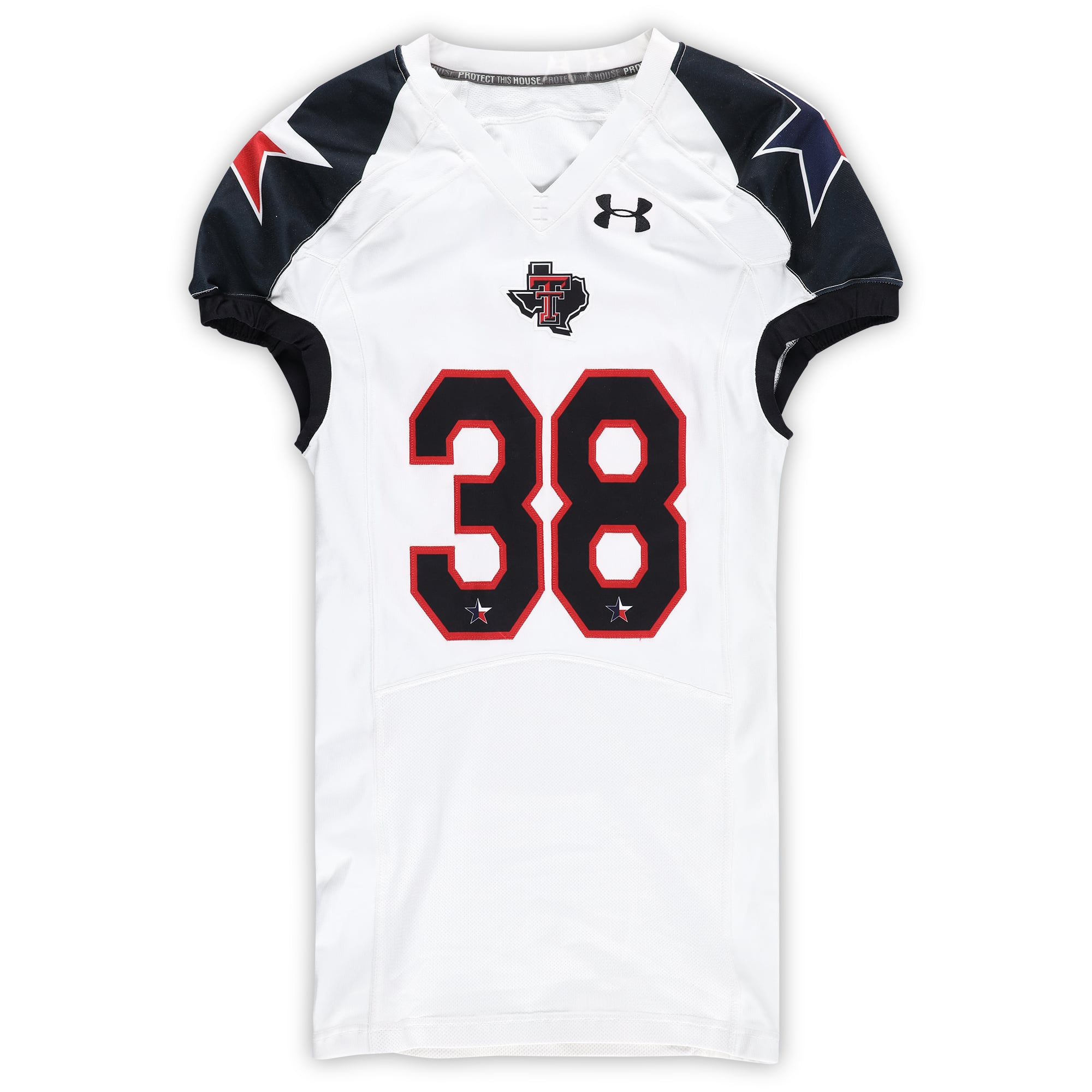Maillot blanc et noir numéro des Texas Tech Red Raiders de la saison de football NCAA 2013