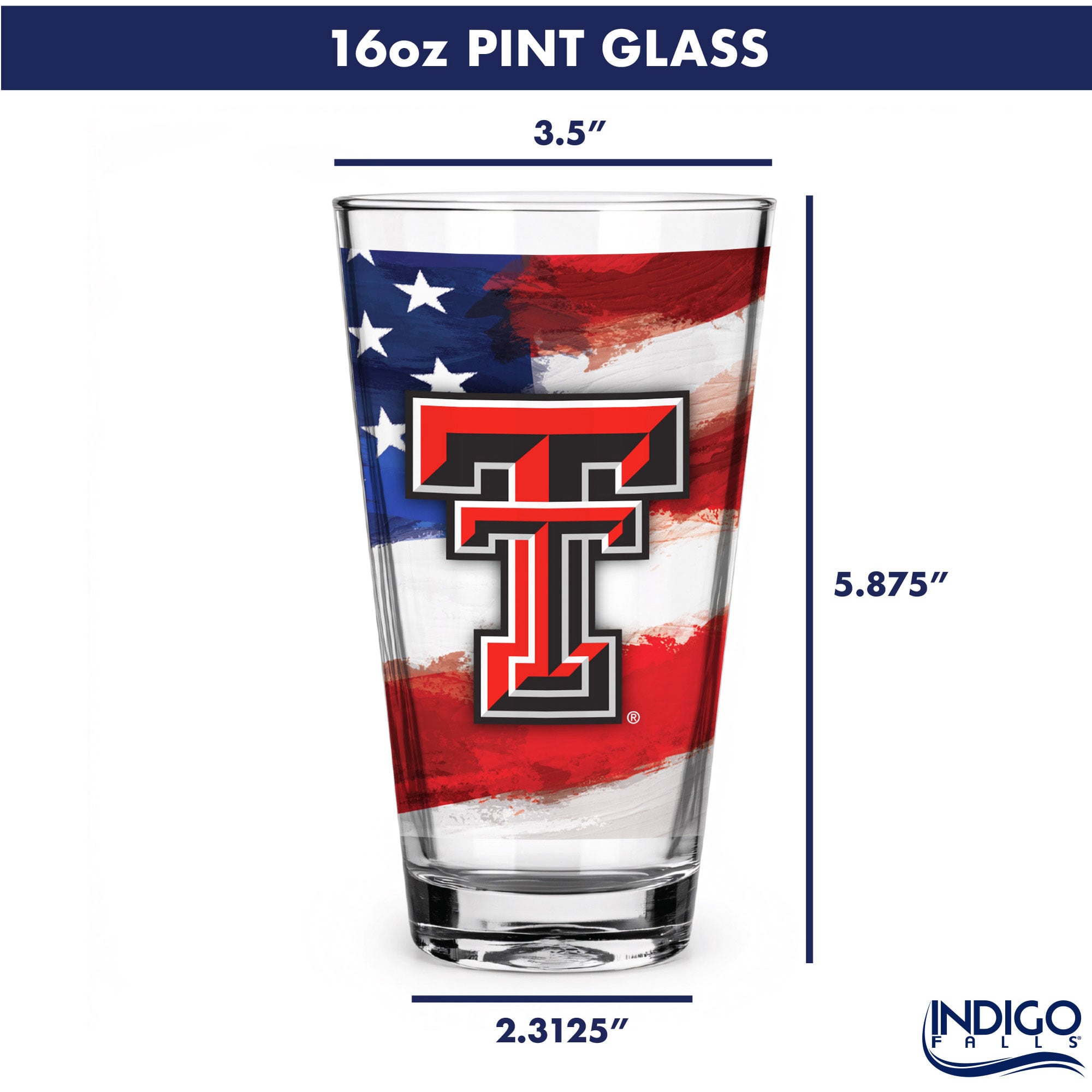Lot de deux verres à bière de style américain de 473 ml (16 oz) aux couleurs des Texas Tech Red Raiders