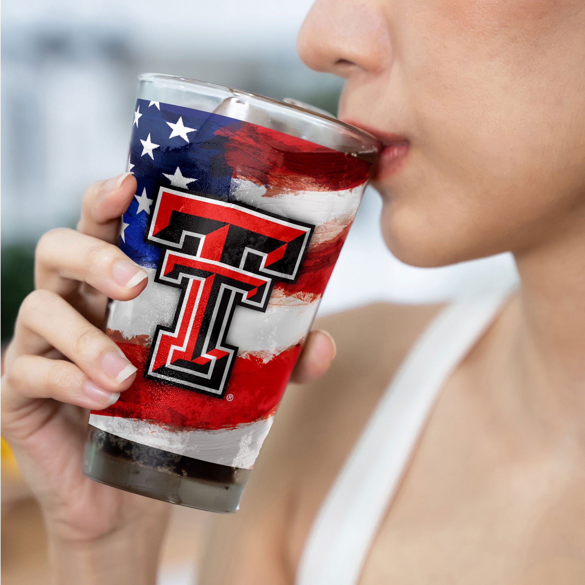 Lot de deux verres à bière de style américain de 473 ml (16 oz) aux couleurs des Texas Tech Red Raiders