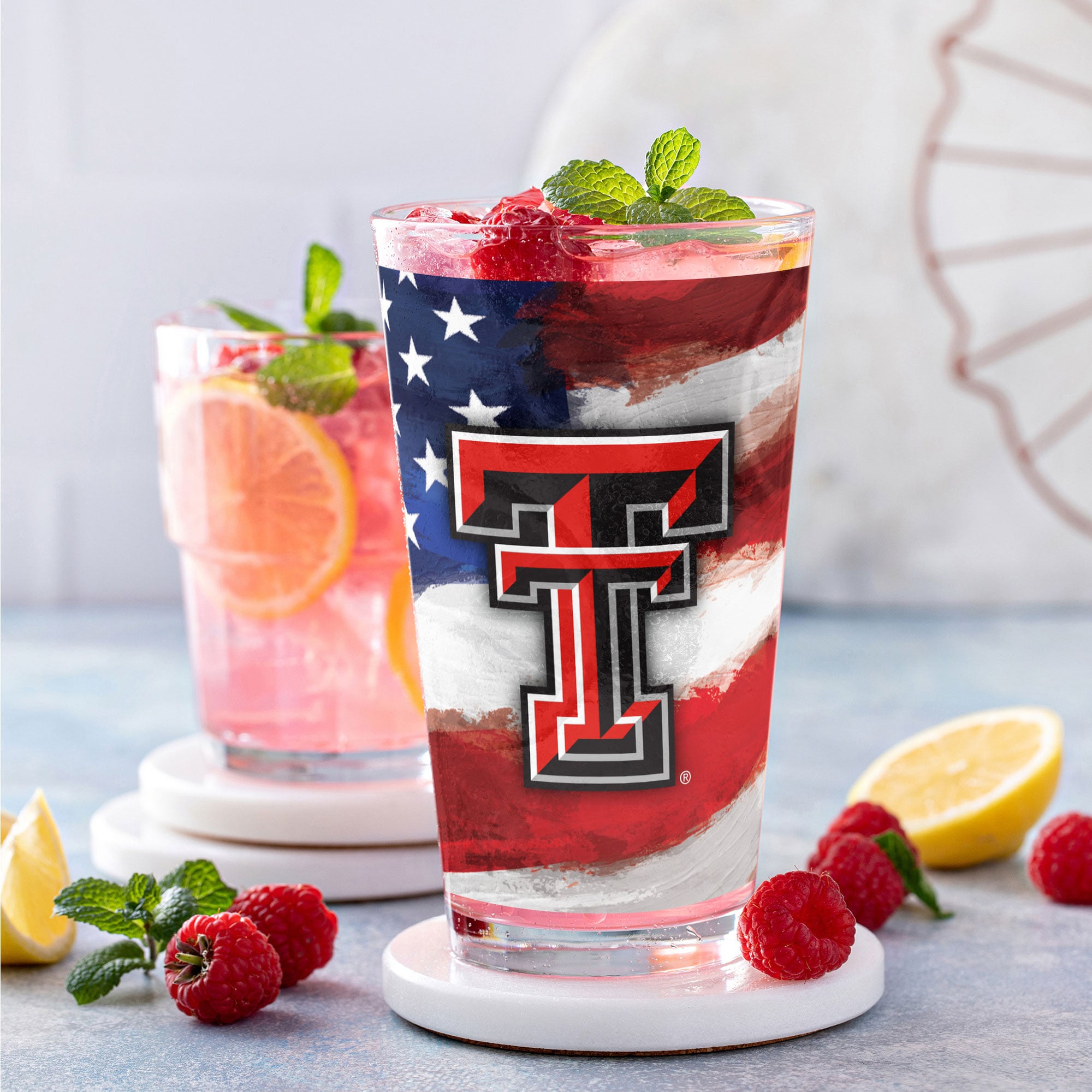 Lot de deux verres à bière de style américain de 473 ml (16 oz) aux couleurs des Texas Tech Red Raiders