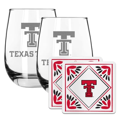 Texas Tech Red Raiders The Memory Company 15oz. Stemless Wine Glass & Coaster Set