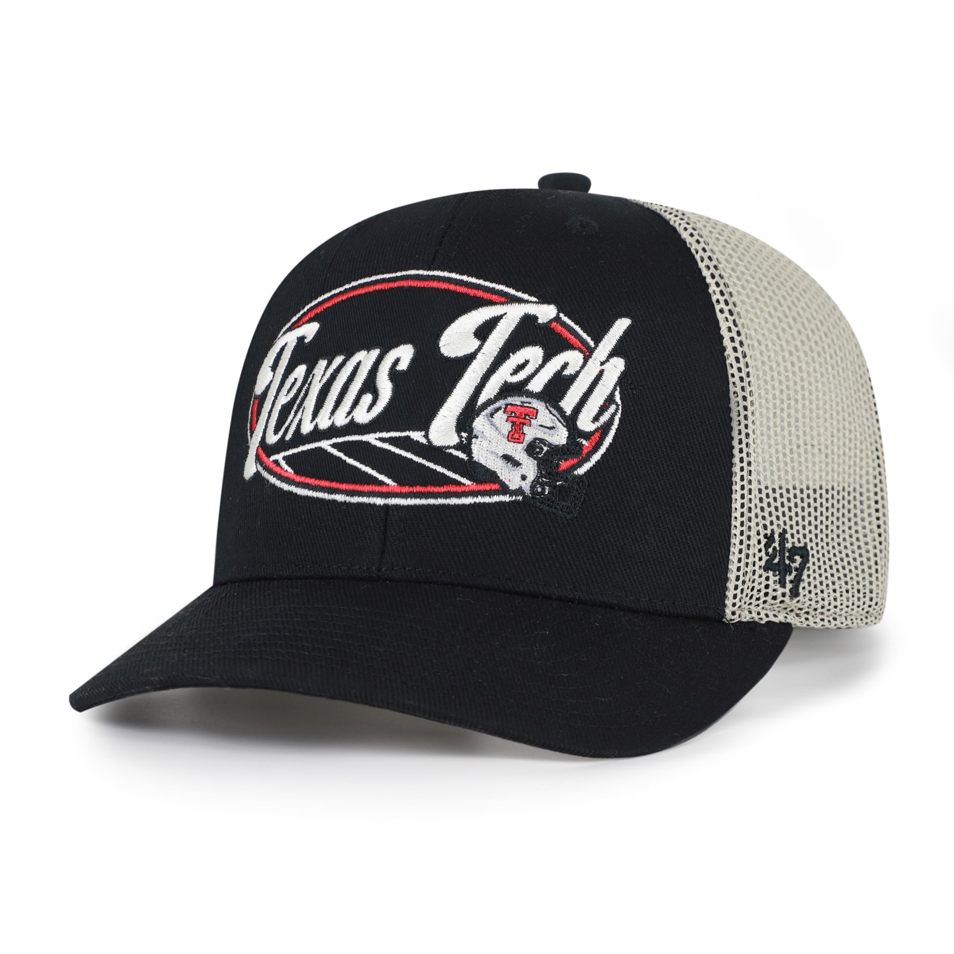 Casquette trucker unisexe '47 Black Texas Tech Red Raiders Enfield ajustable