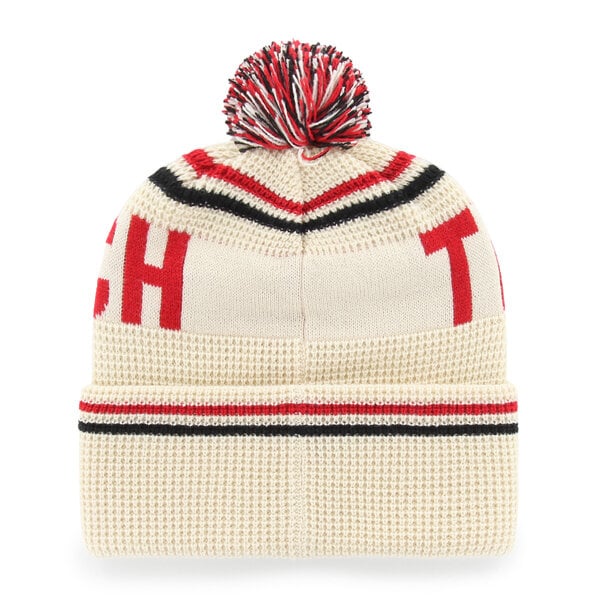 Bonnet unisexe '47 crème Texas Tech Red Raiders en maille gaufrée à revers avec pompon
