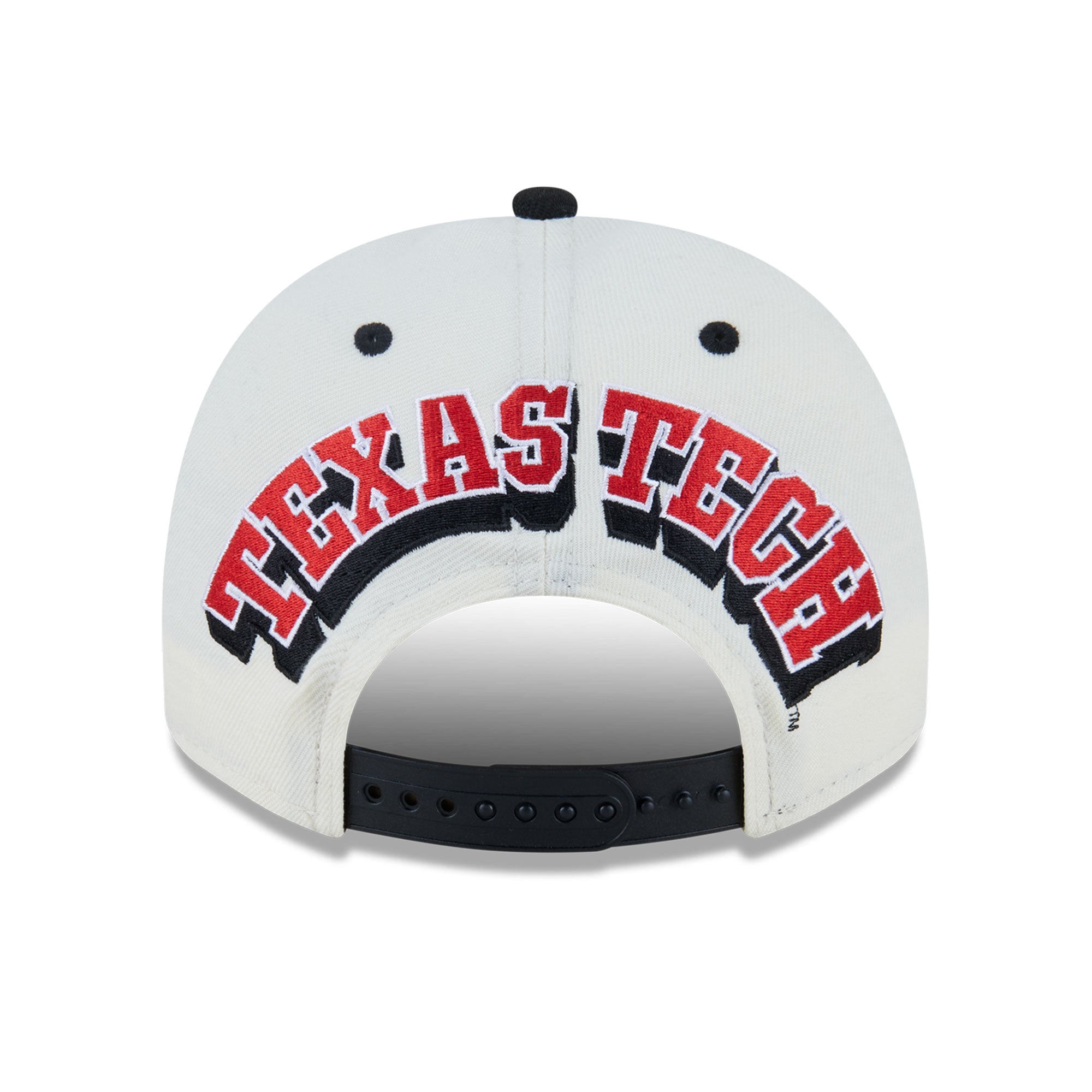 Casquette unisexe New Era blanche/noire Texas Tech Red Raiders 9FIFTY à fermeture snapback A-Frame