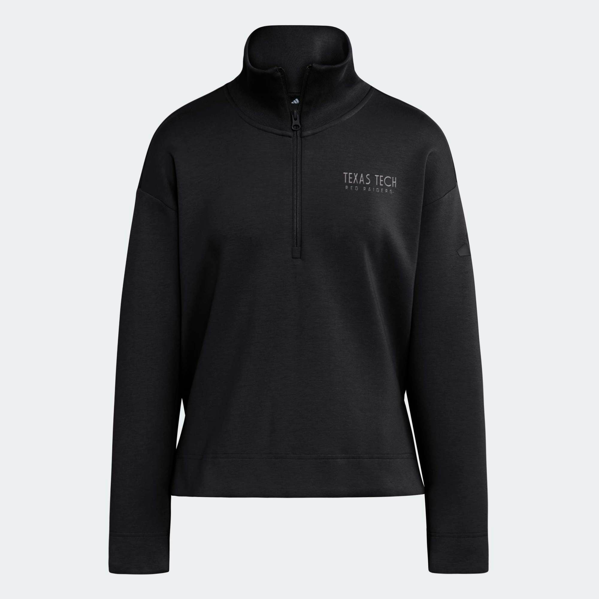 Women's adidas  Black Texas Tech Red Raiders Soft Lux Quarter-Zip Top
