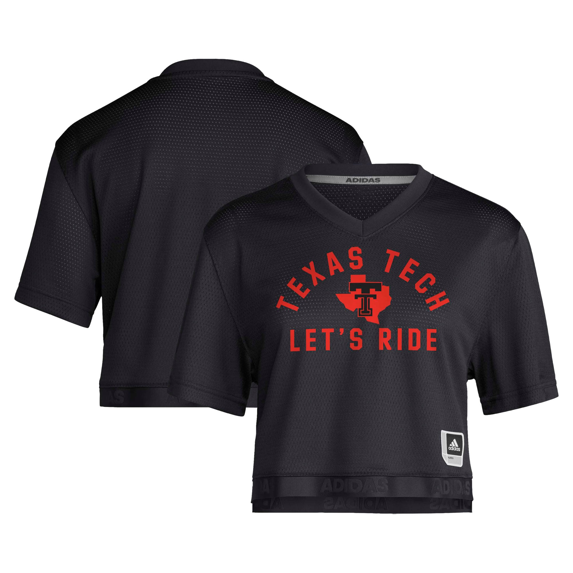 Maillot de football américain court adidas Texas Tech Red Raiders pour femme, noir.