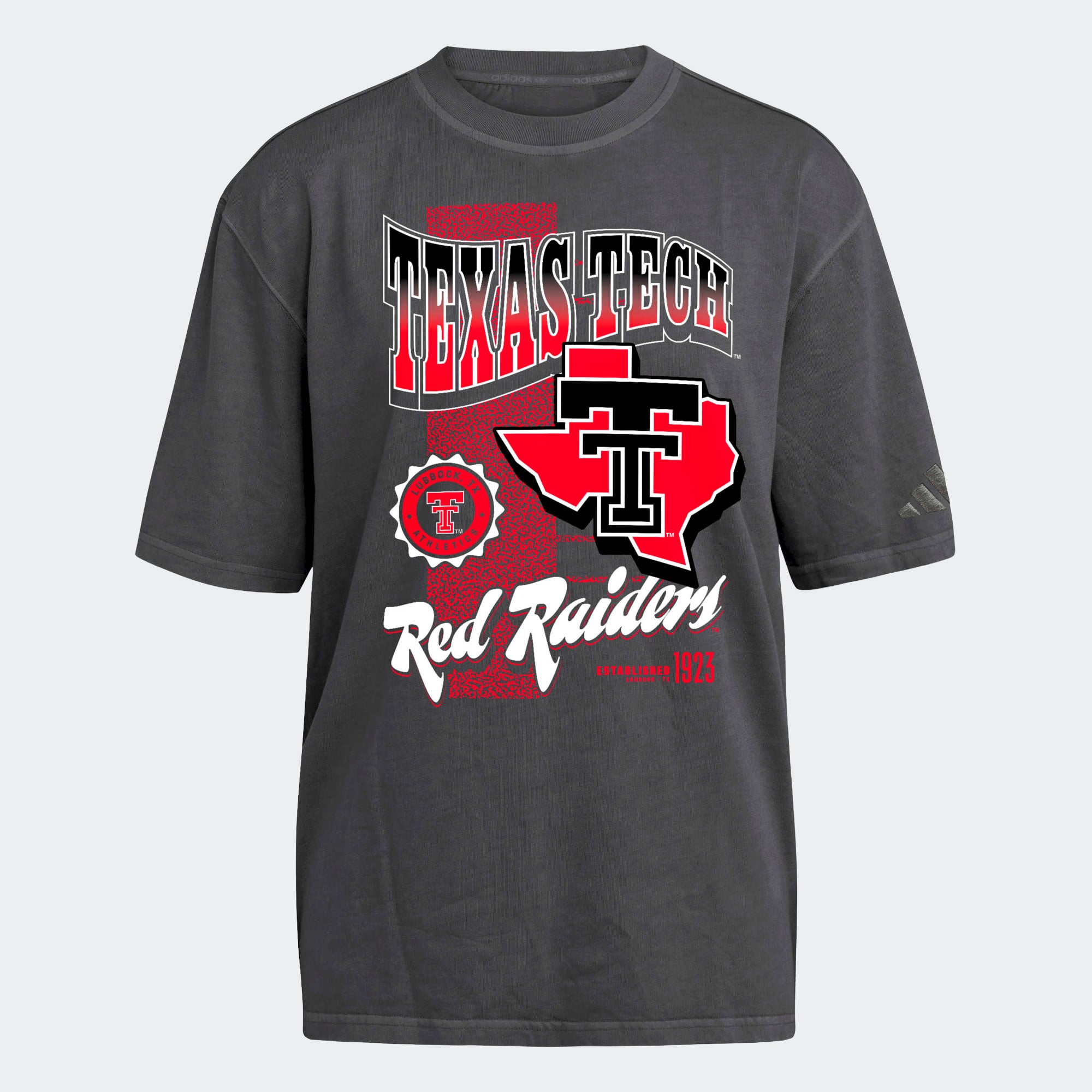 T-shirt premium adidas Charcoal Texas Tech Red Raiders pour femmes