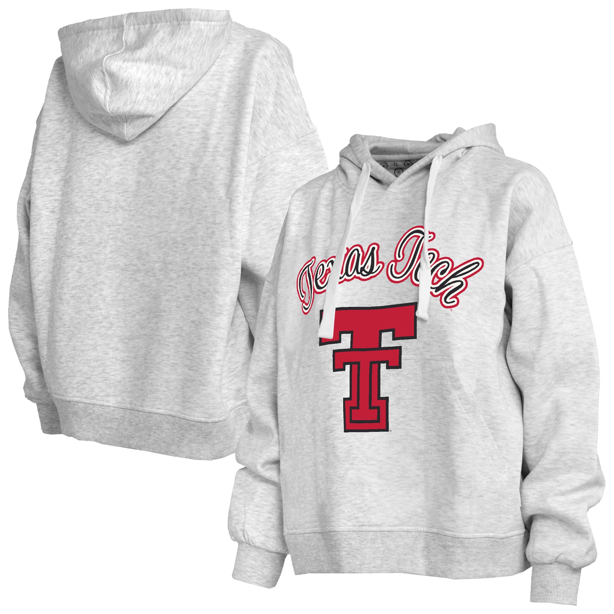 Sweat à capuche Janise gris chiné pour femme, Texas Tech Red Raiders, Pressbox.