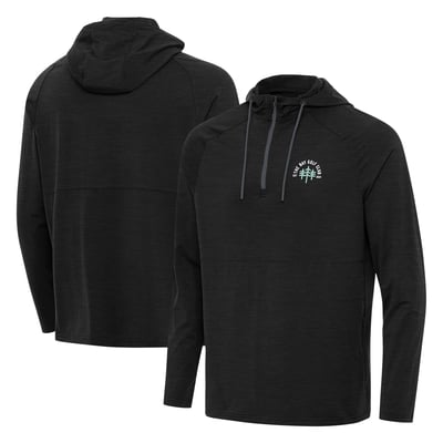 The Bay Golf Club Antigua Spikes Quarter-Zip Hoodie - Heather Black