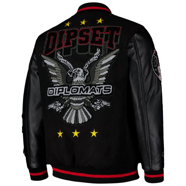 Unisex Reason Black The Diplomats Members Full-Snap Varsity Jacket