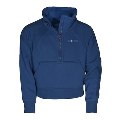 THE PLAYERS Garb Girls Toddler Cropped Dawn Funnel Neck Half-Zip Sweatshirt - Navy