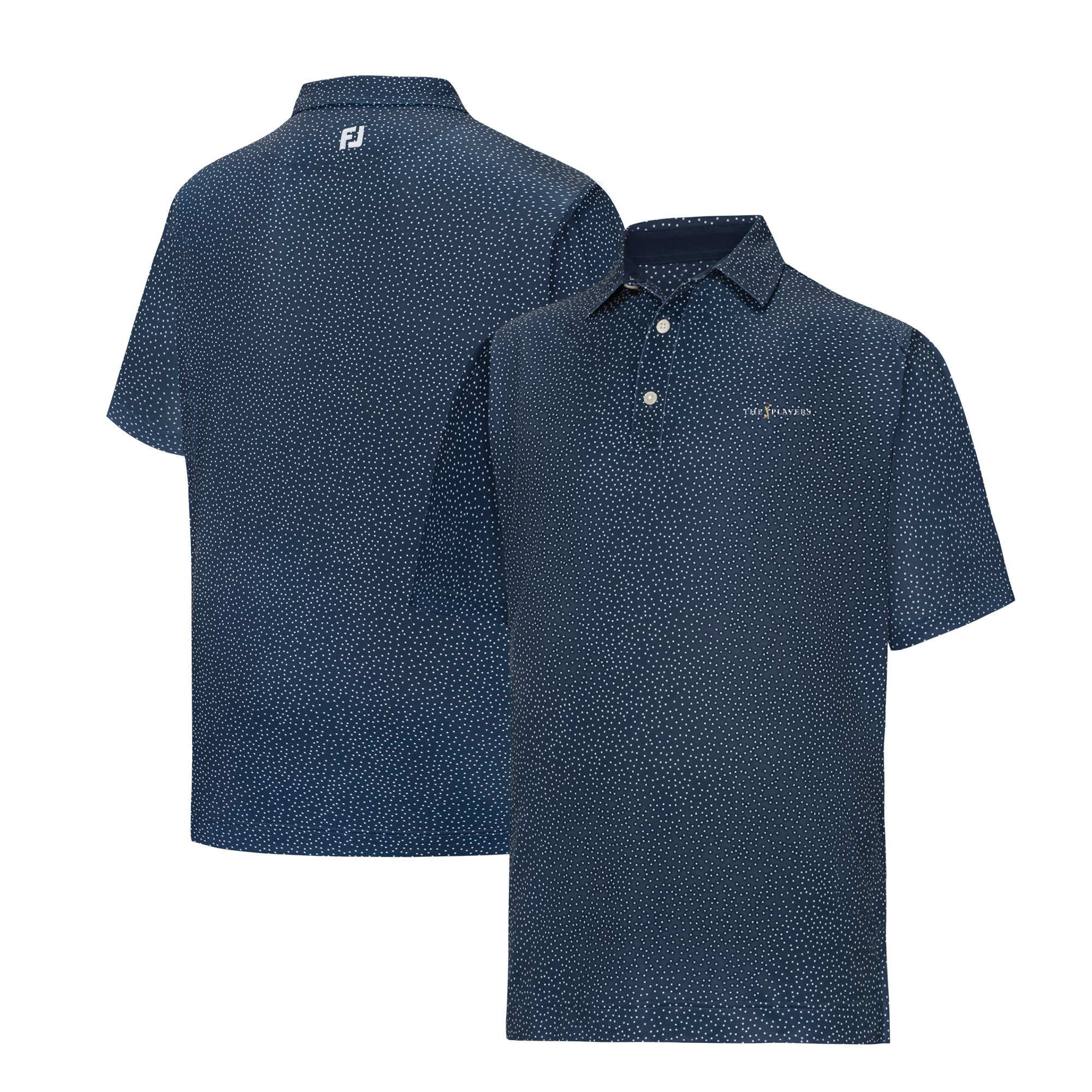 Men's FootJoy  Navy THE PLAYERS Scatter Dot Pique Polo