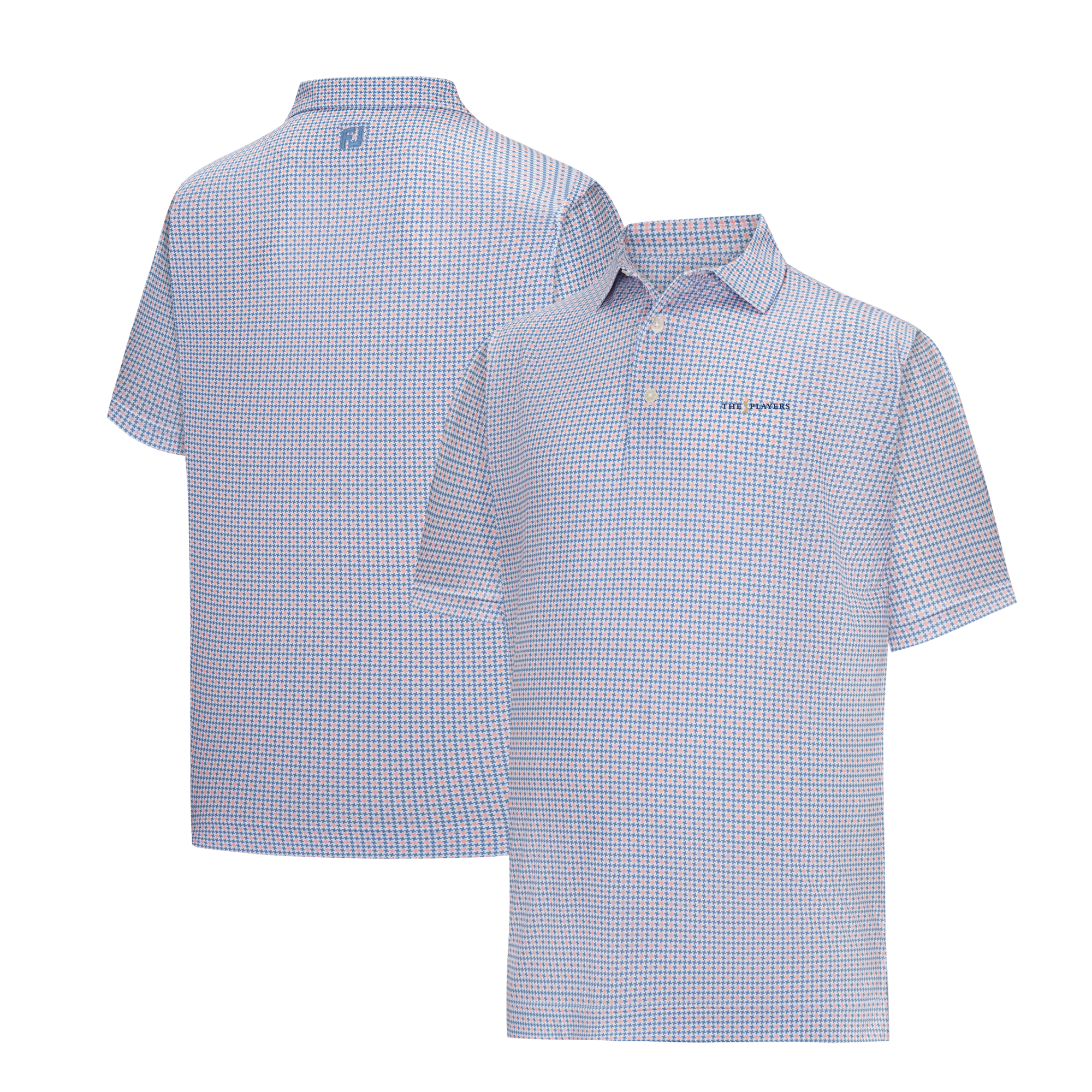 Men's FootJoy  White THE PLAYERS Houndstooth Lisle Polo