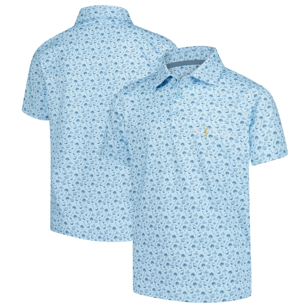 Polo imprimé Florida pour jeunes THE PLAYERS Barstool Golf - Bleu clair