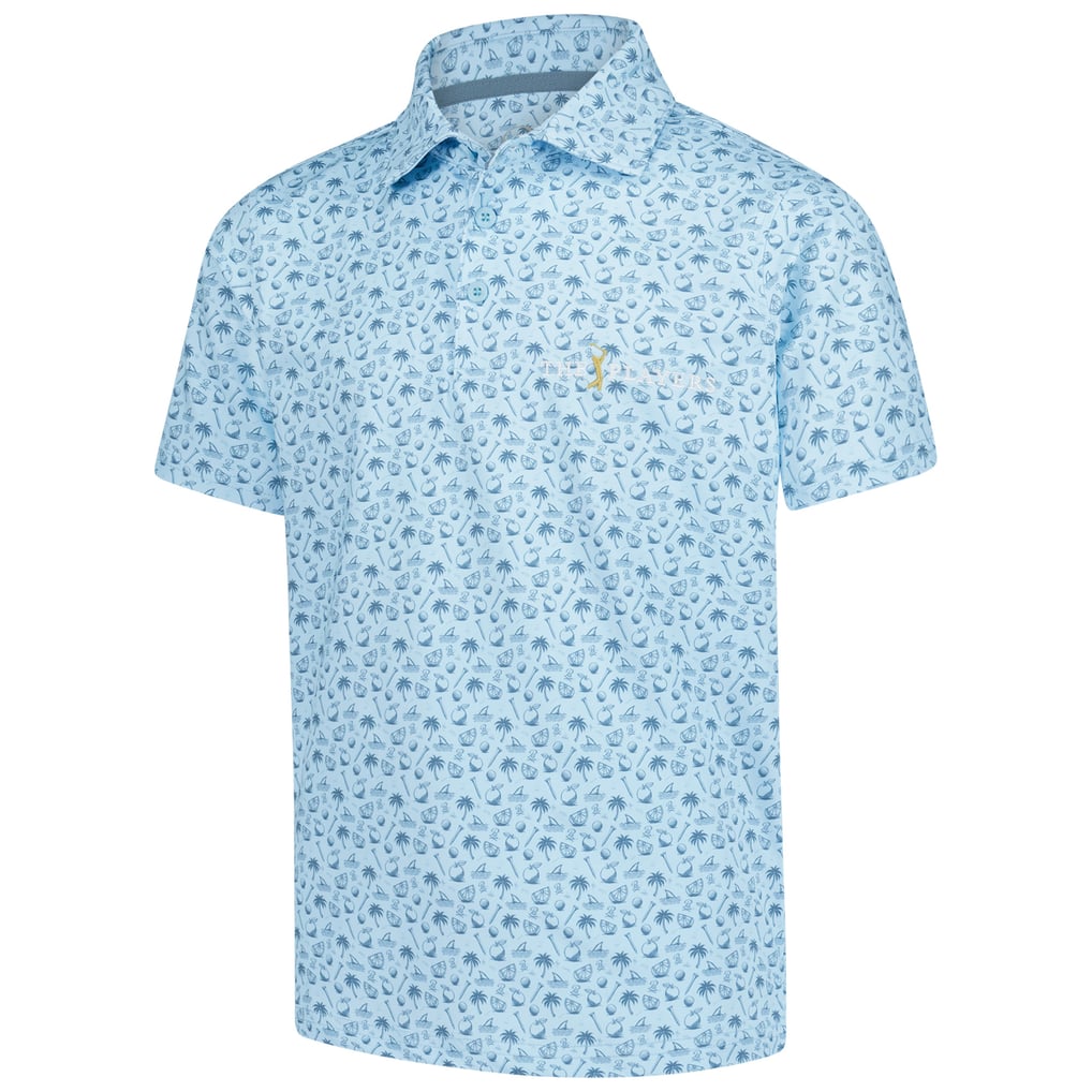 Polo imprimé Florida pour jeunes THE PLAYERS Barstool Golf - Bleu clair